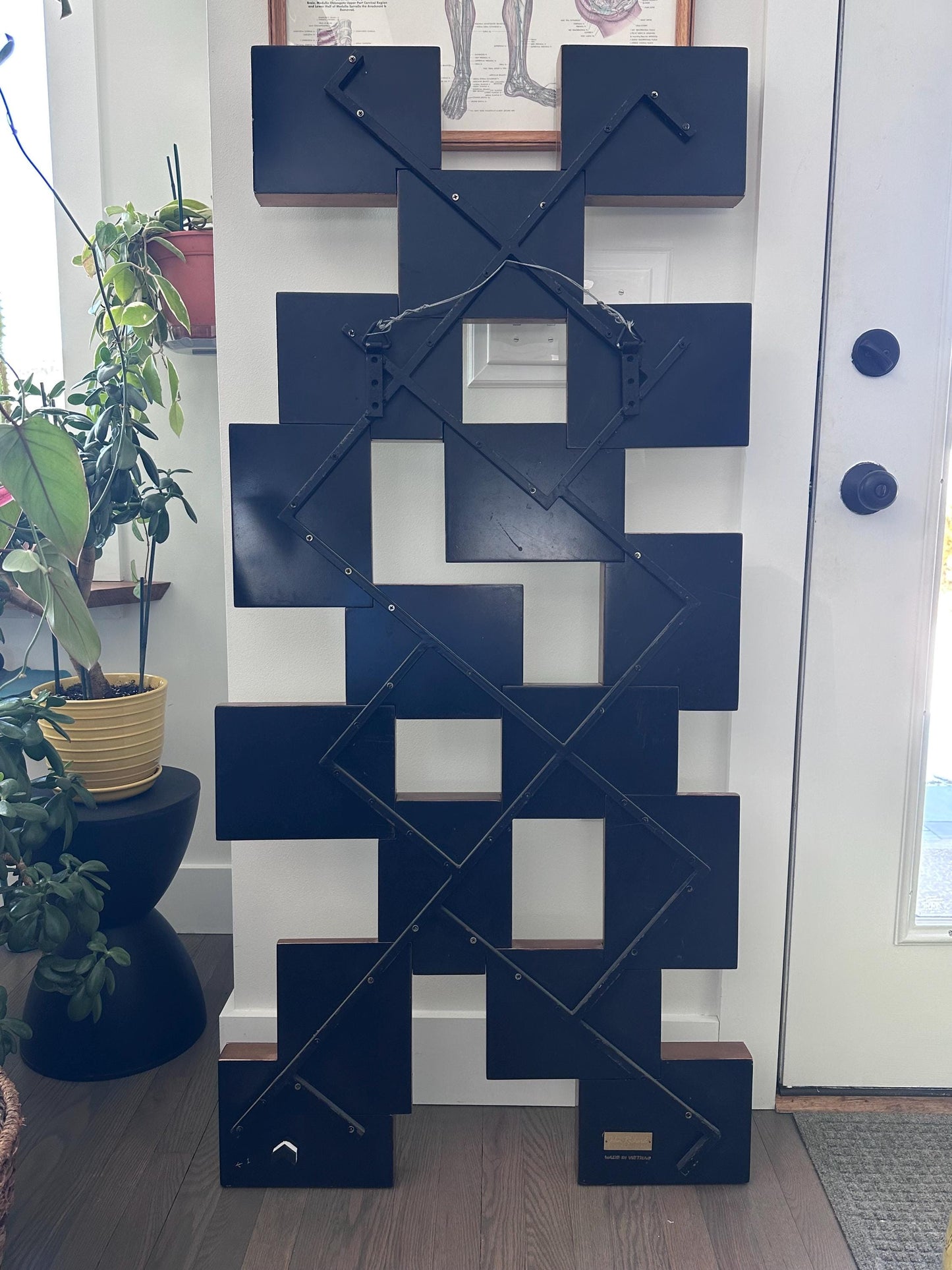 Geometric Brutalist Acid Wash Mirror Sculpture by John Richard