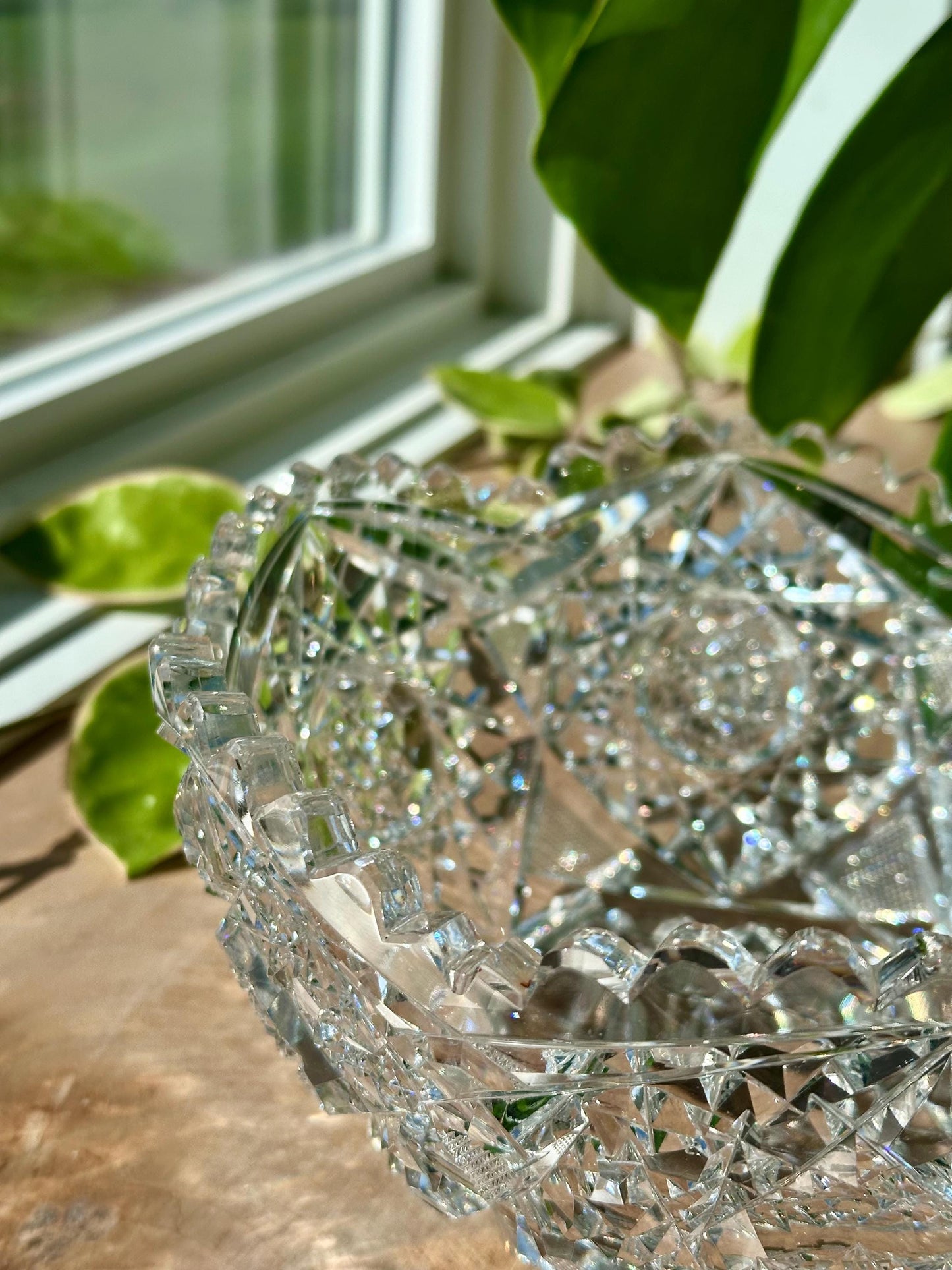 Antique American Brilliant Period Cut Glass Crystal Bowl