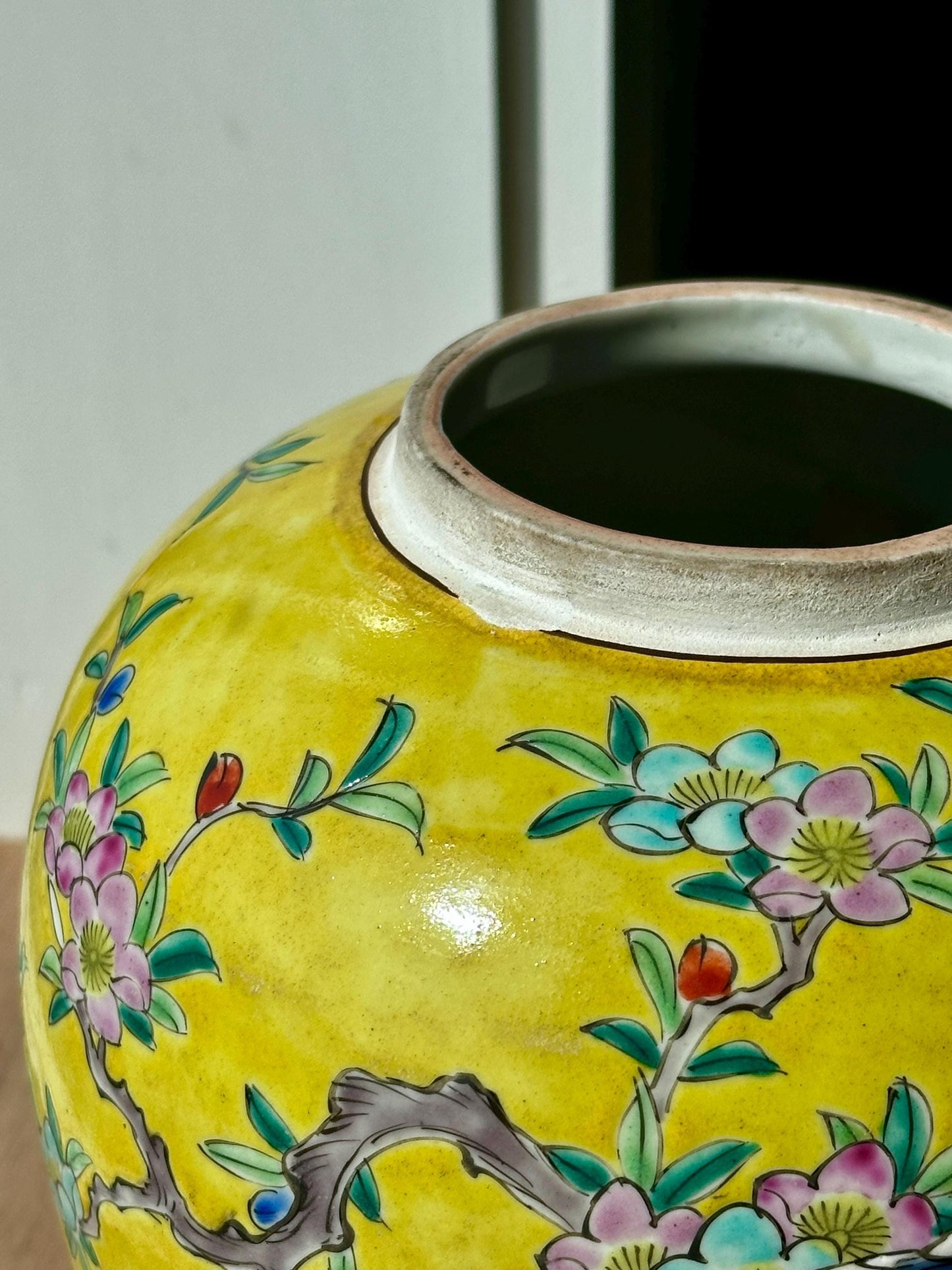 Antique Nippon Vase with Birds & Blossoms – Yellow Ground