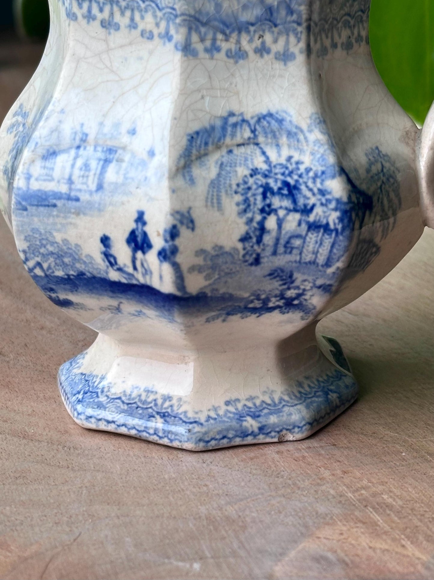 Antique Blue and White Transferware Pitcher