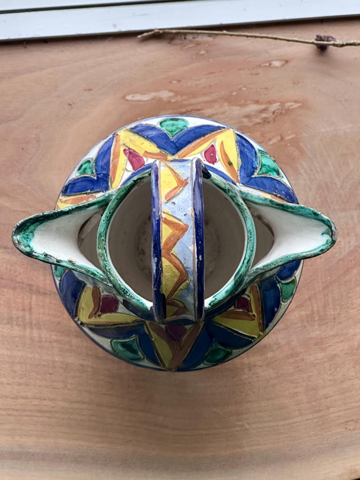 antique deruta majolica vase pitcher hand painted italian pottery signed italy – vintage antique home decor from Mid Hudson Vintage