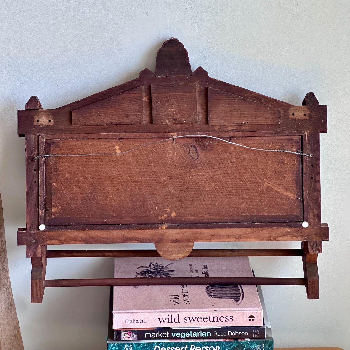 Antique Eastlake-Style Wall Mirror with Towel Bar