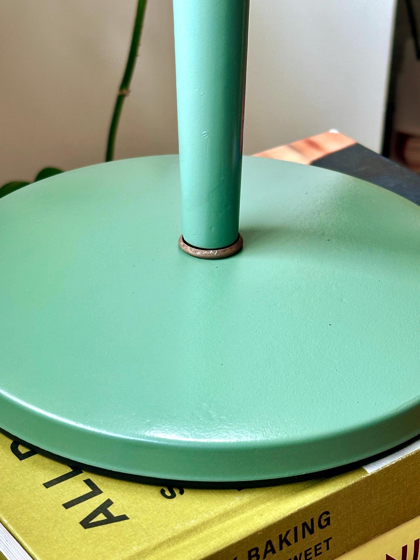 Gerald Thurston for Lightolier Table Lamp | Mid-Century Modern Mint Green Lamp with White Glass Shade | Iconic American Design