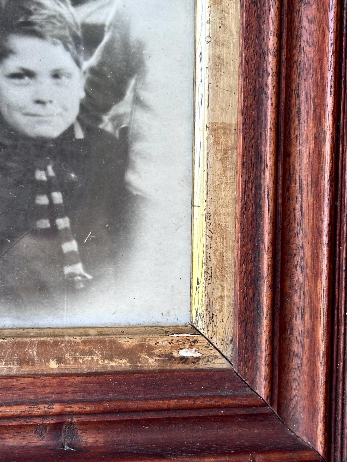 Antique Portrait of Boy in Gilded Wood Frame – Circa Late 1800s