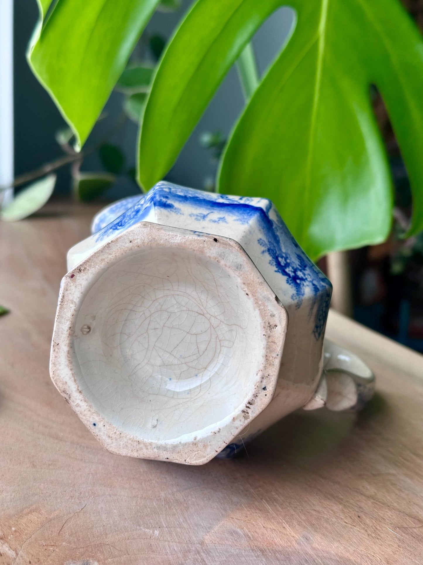 Antique Blue and White Transferware Pitcher