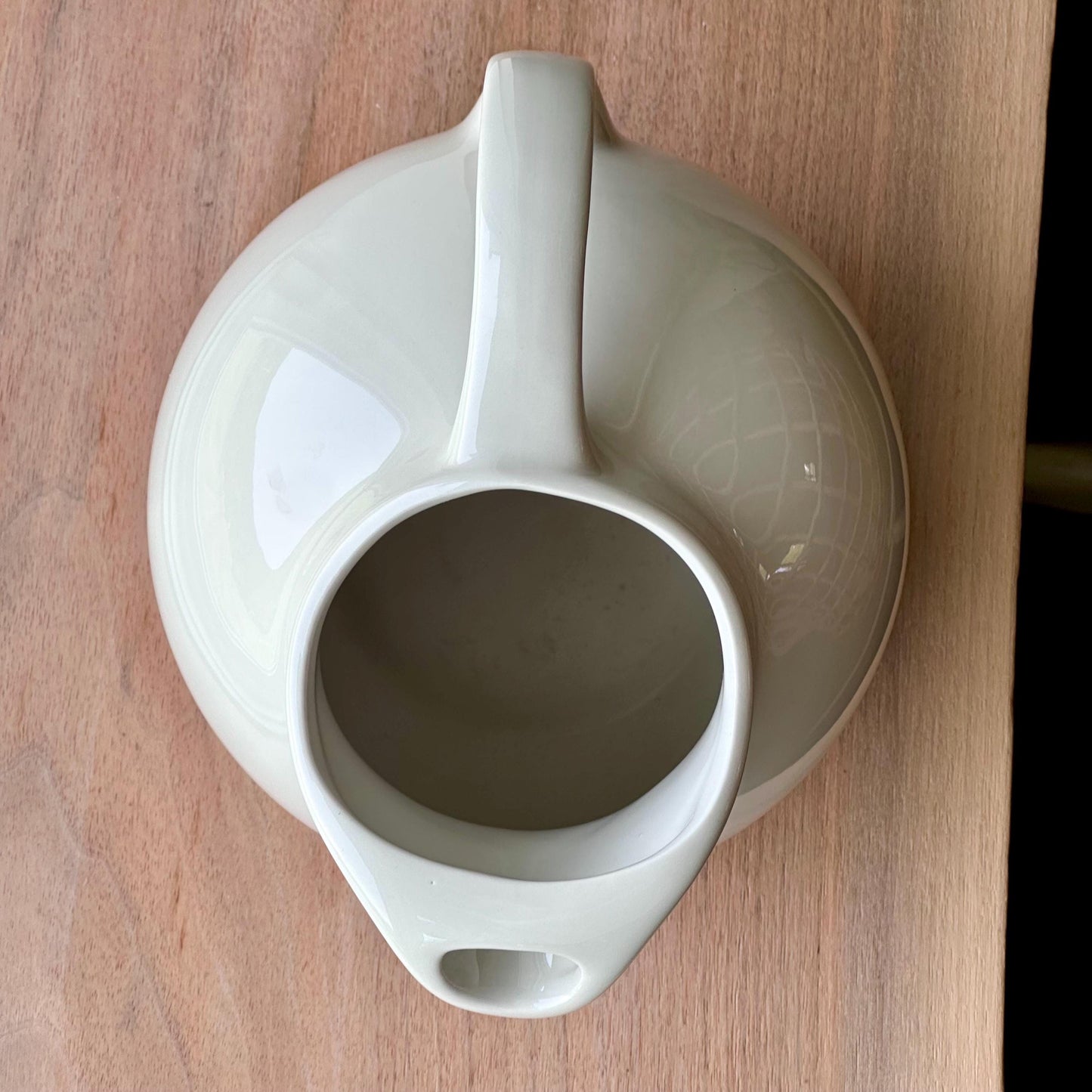 Vintage Hall China Ball Jug Pitcher – Ivory White Mid-Century Modern #633