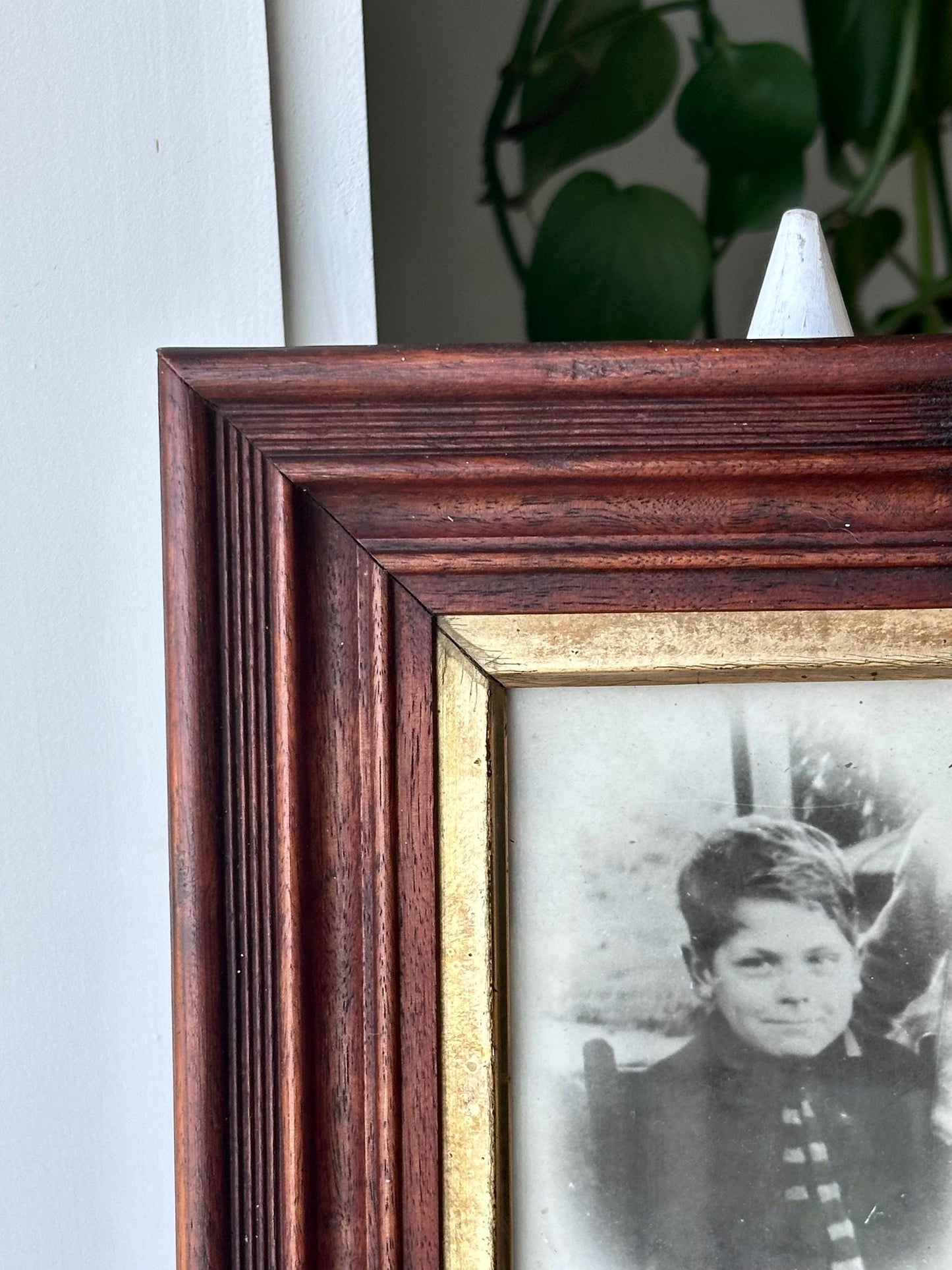 Antique Portrait of Boy in Gilded Wood Frame – Circa Late 1800s