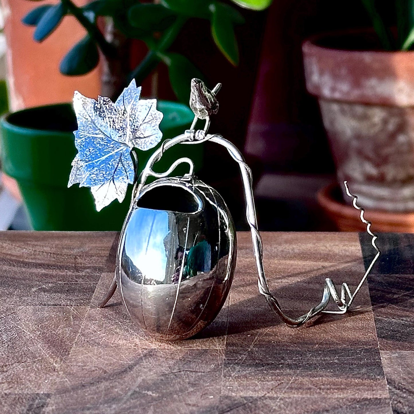 Exquisite Sterling Silver Bird, Leaf & Egg Toothpick Holder - Possibly Early Michael Aram