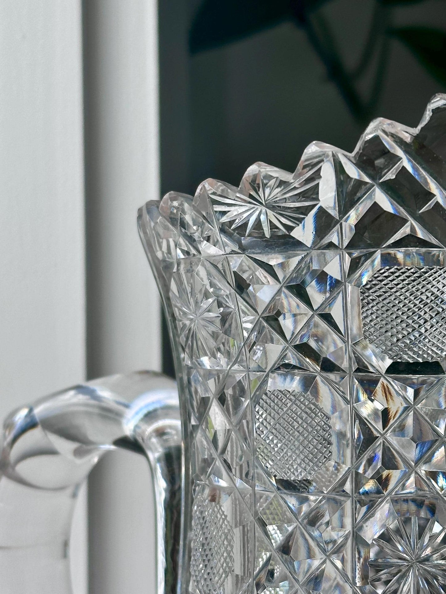 antique american brilliant cut glass pitcher – vintage antique home decor from Mid Hudson Vintage