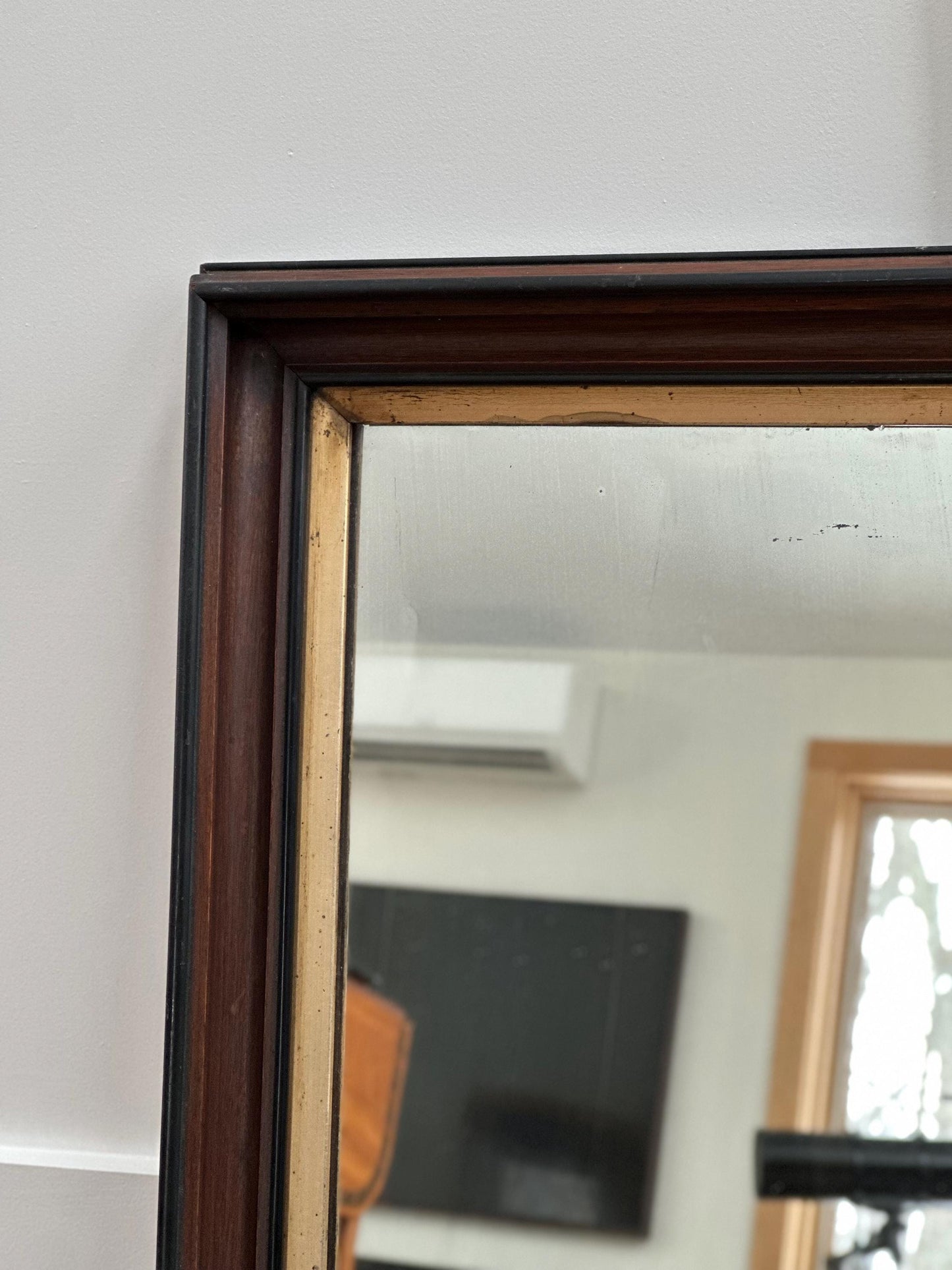 Vintage/Antique Wooden Wall Mirror With Gilt Trim