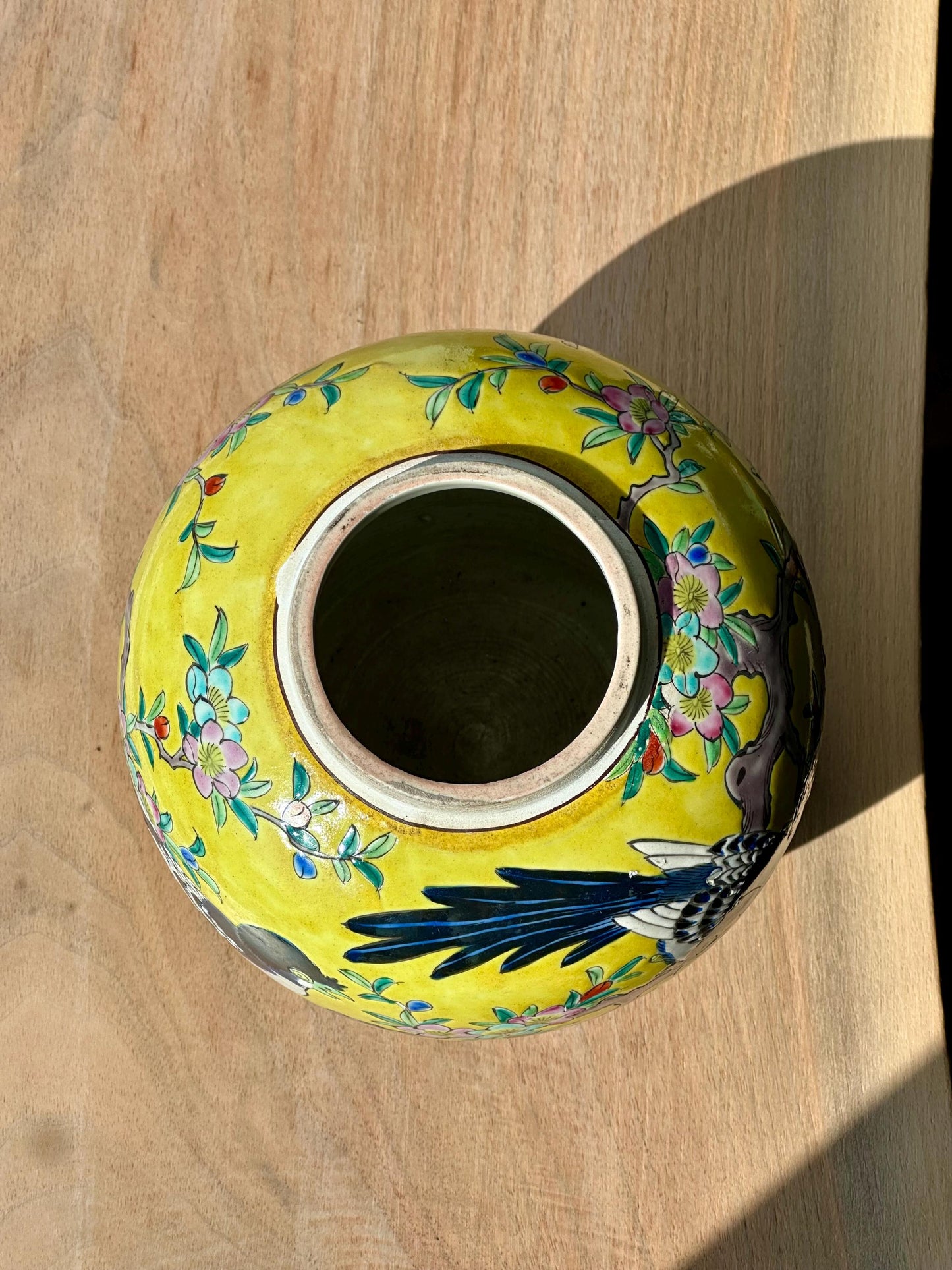 Antique Nippon Vase with Birds & Blossoms – Yellow Ground