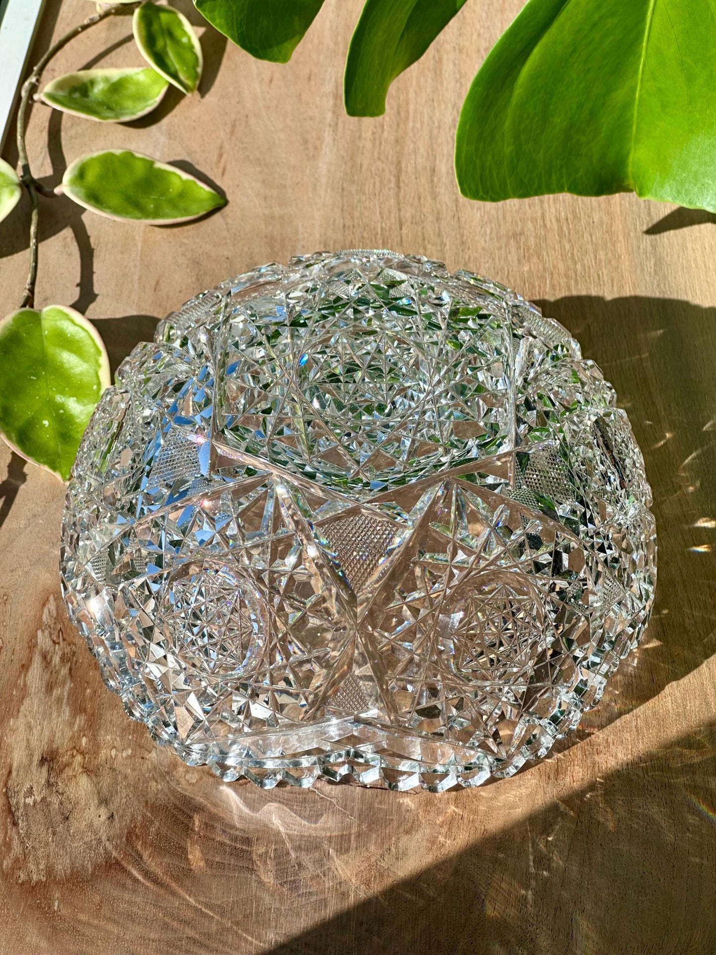 Antique American Brilliant Period Cut Glass Crystal Bowl