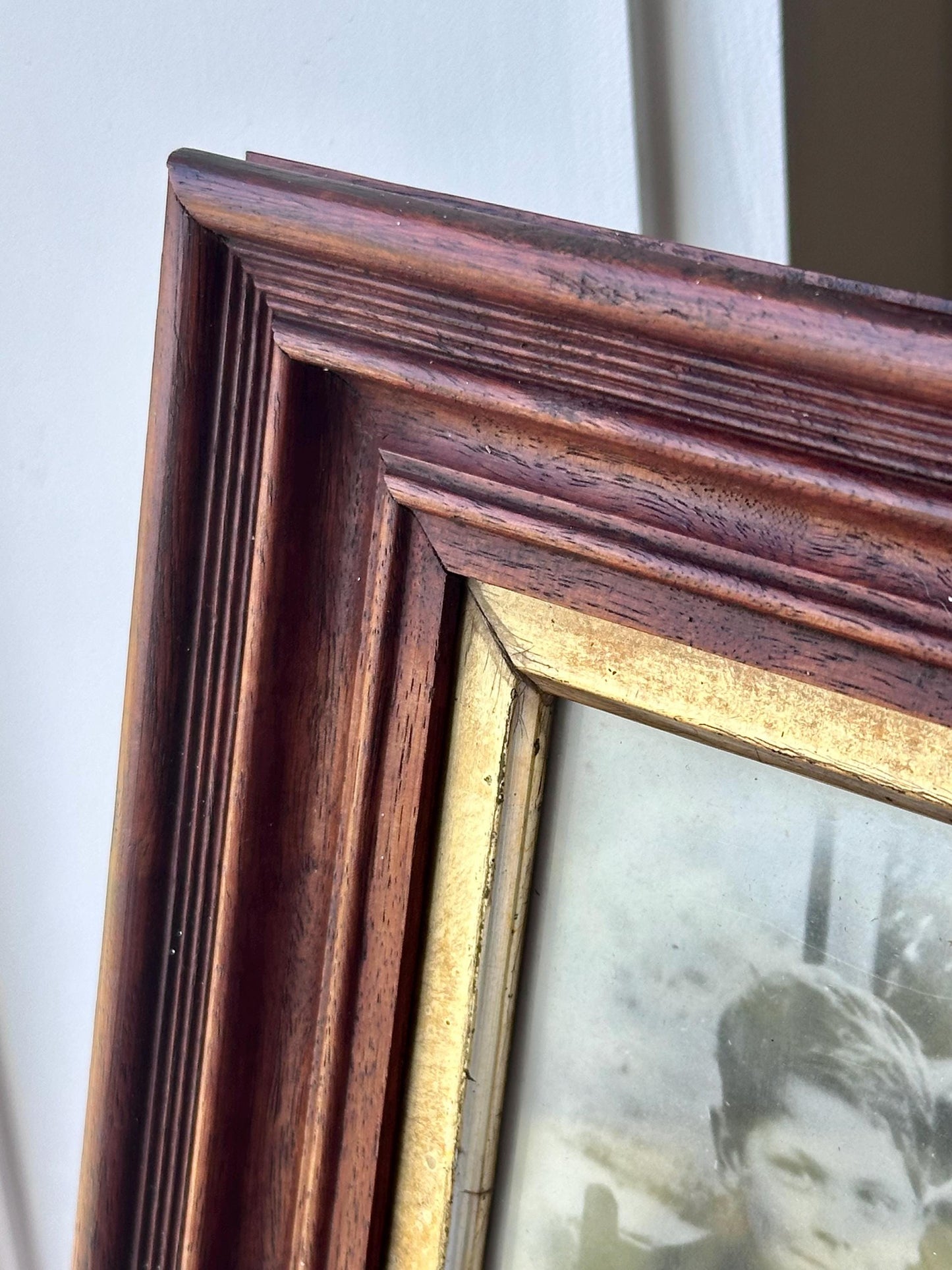 Antique Portrait of Boy in Gilded Wood Frame – Circa Late 1800s