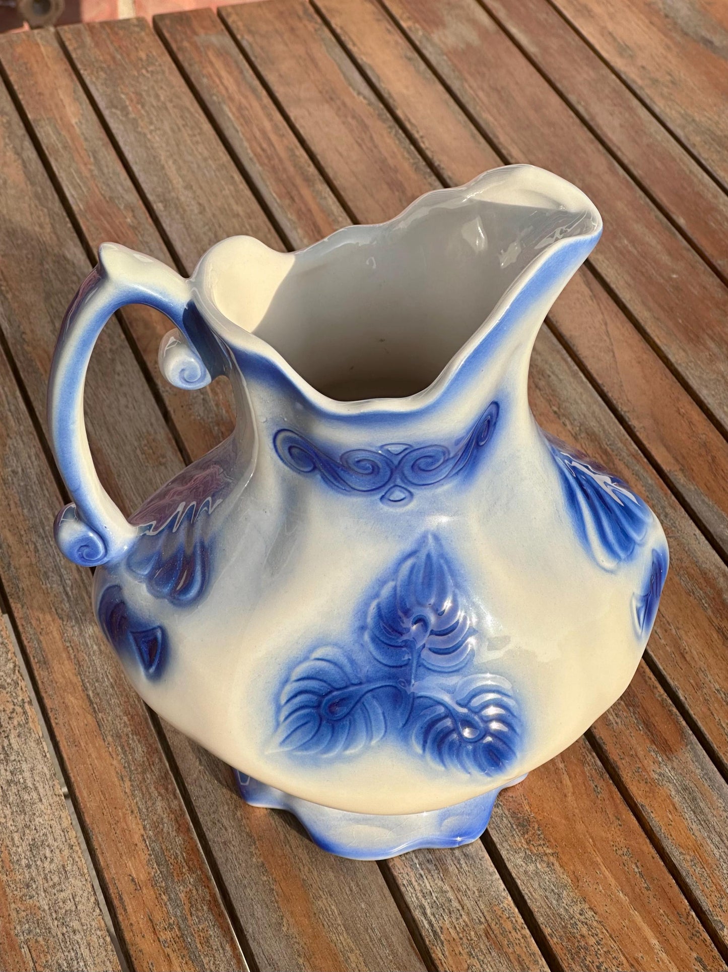 Vintage McCoy Blue & White Pitcher and Bowl Set – Pattern #7519, USA