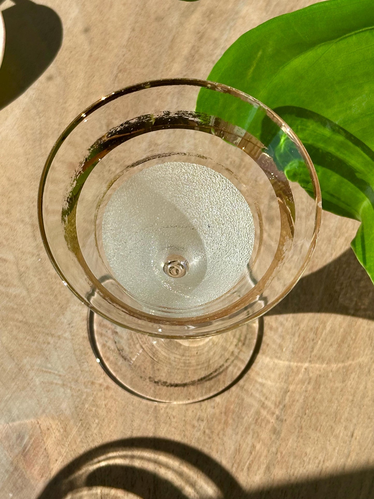 Vintage Art Deco Martini Glasses | Set of 6 | Frosted & Gold Band