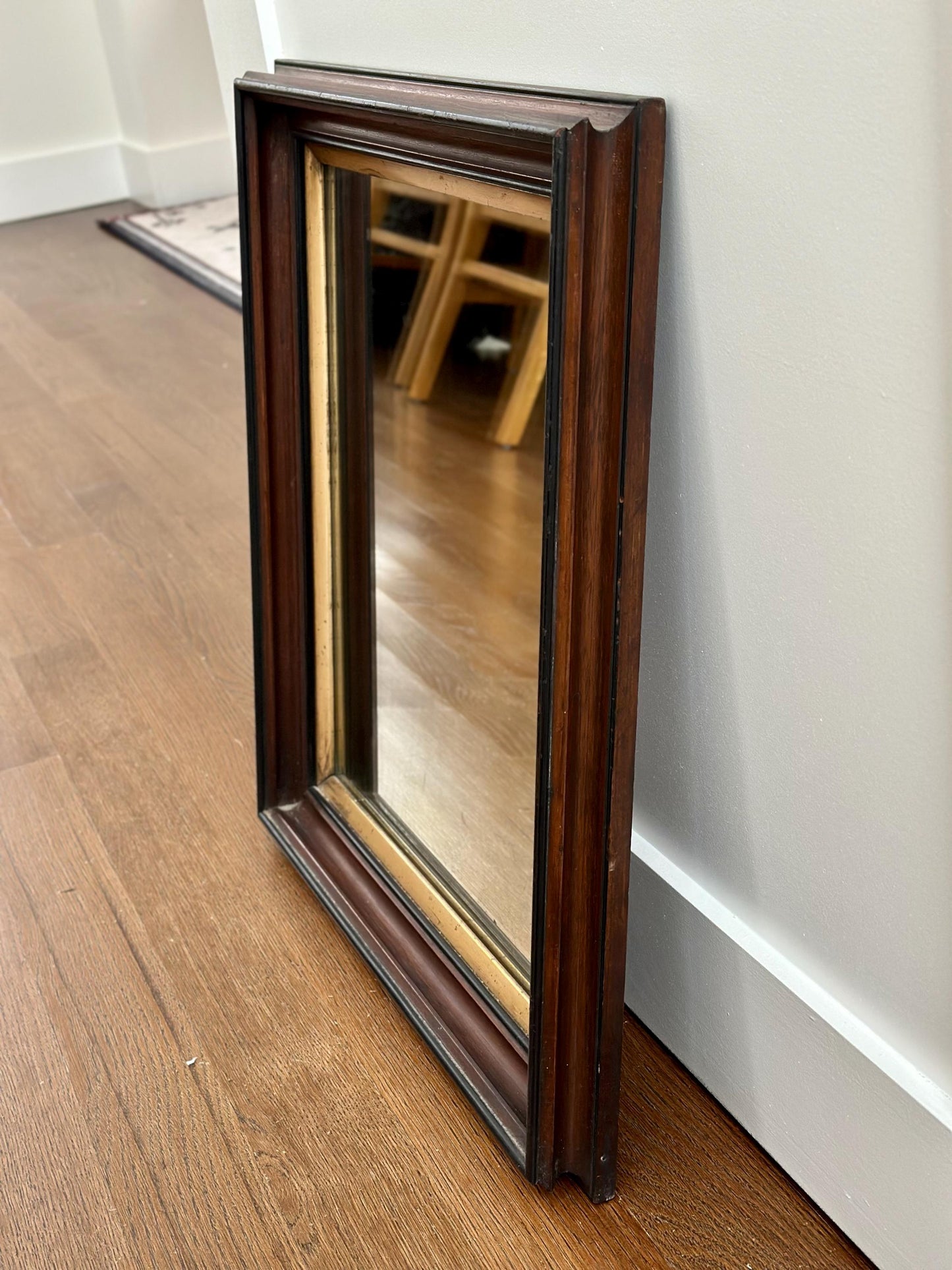 Vintage/Antique Wooden Wall Mirror With Gilt Trim