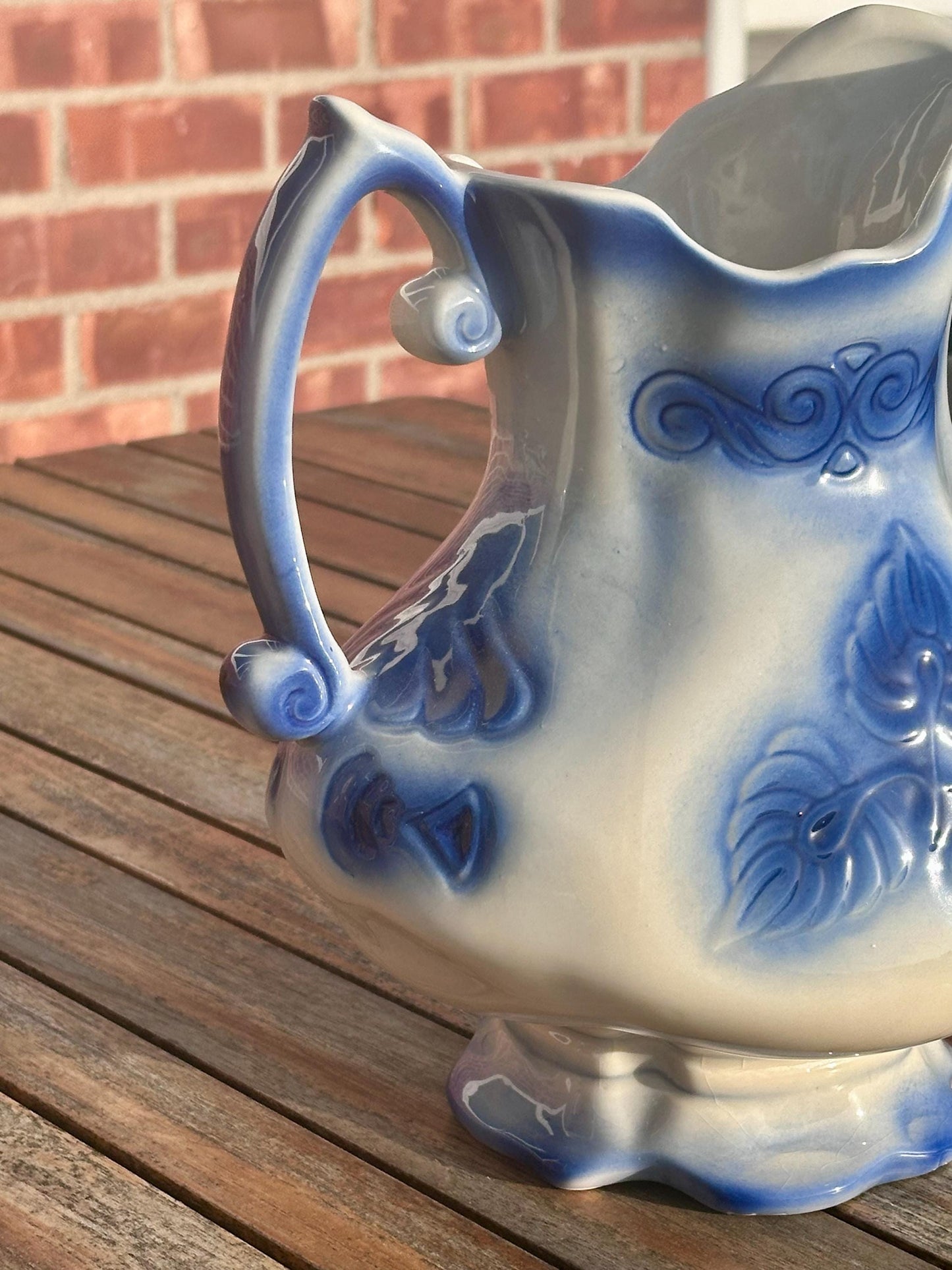Vintage McCoy Blue & White Pitcher and Bowl Set – Pattern #7519, USA