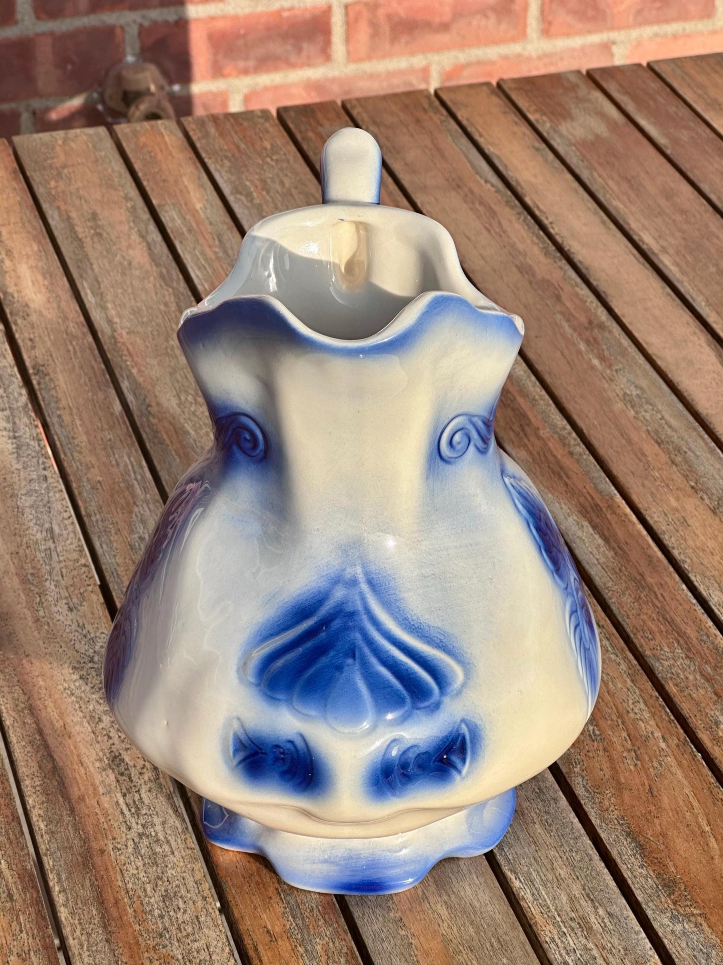 Vintage McCoy Blue & White Pitcher and Bowl Set – Pattern #7519, USA