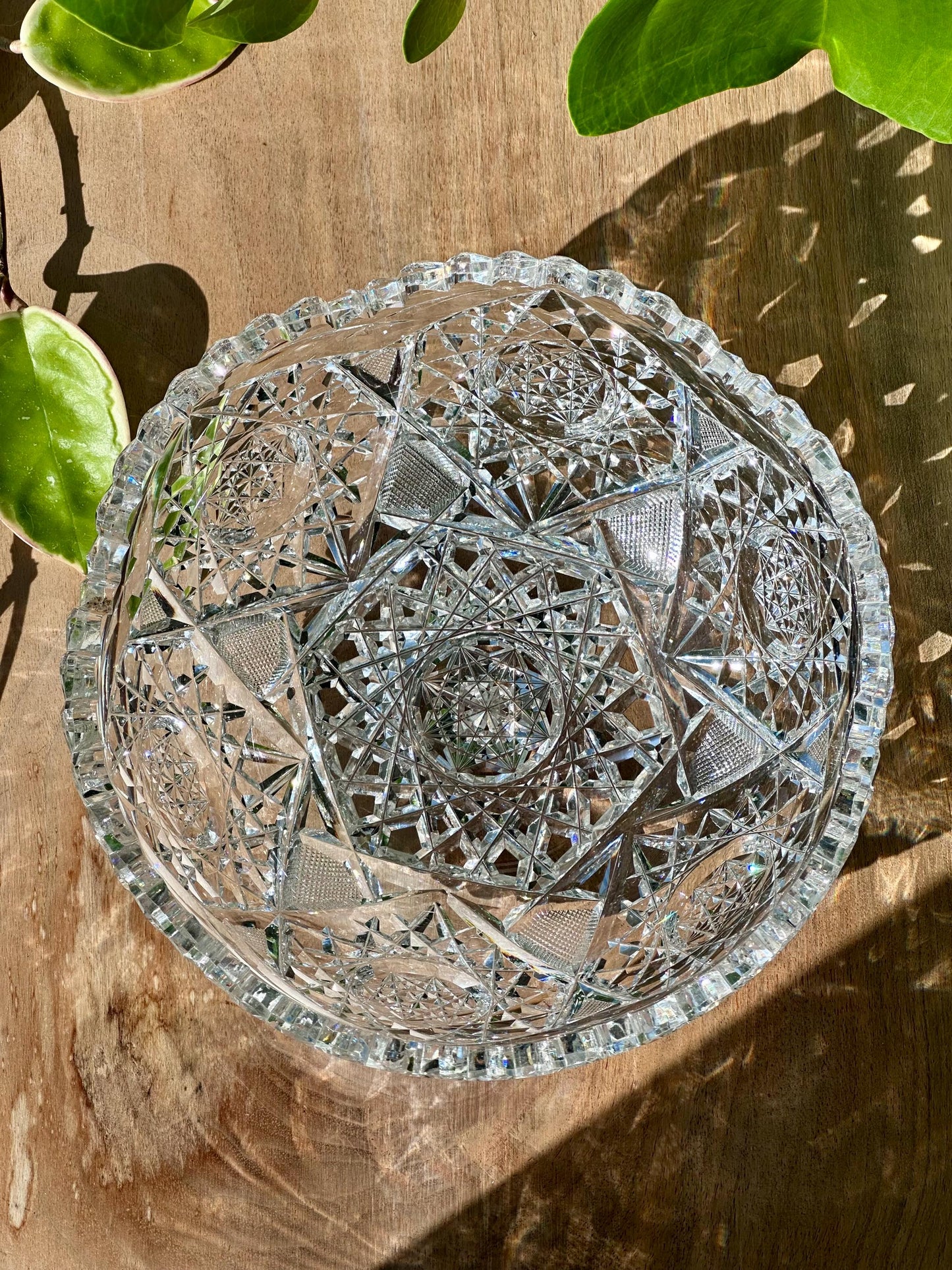 Antique American Brilliant Period Cut Glass Crystal Bowl