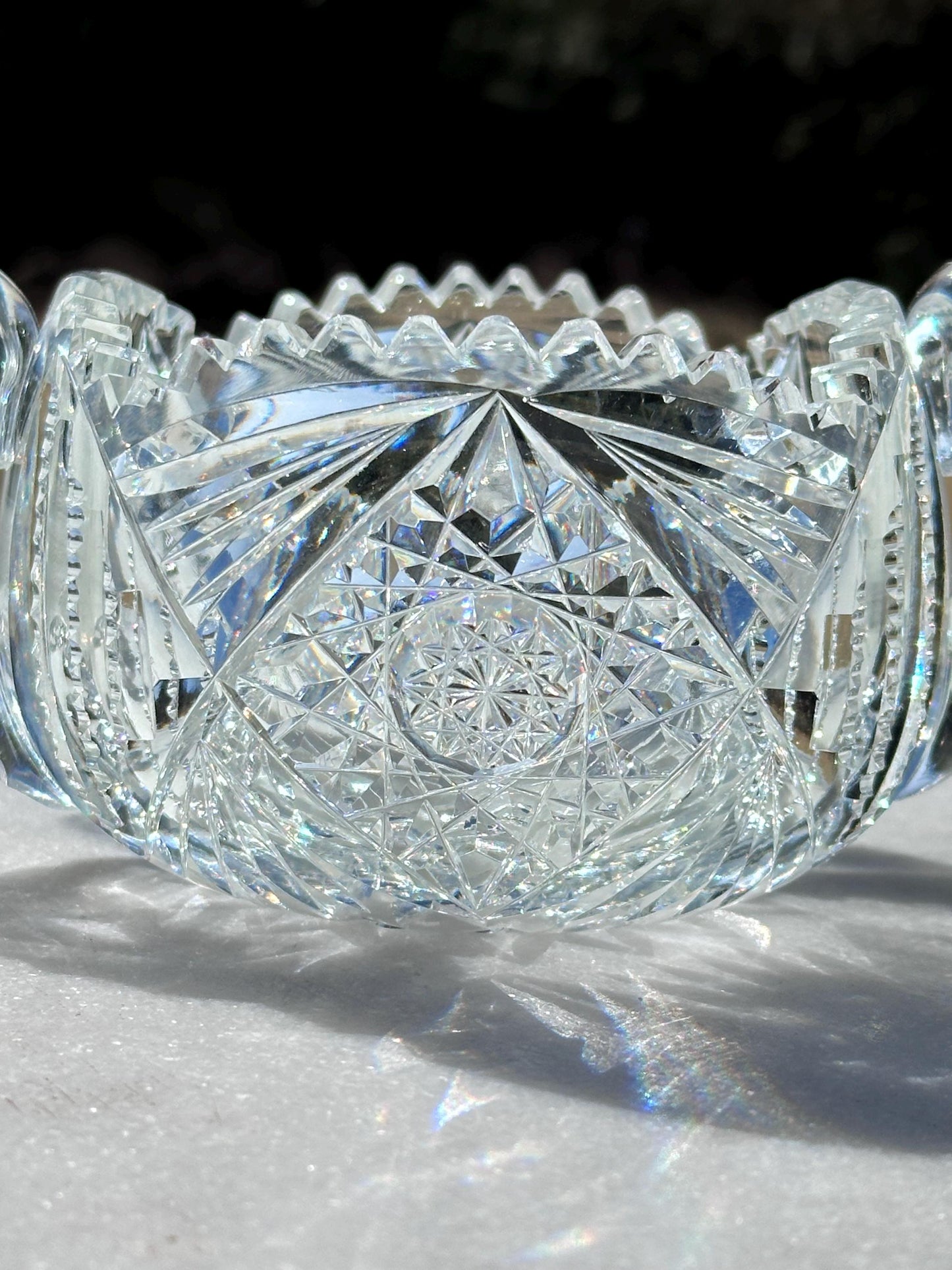 antique american brilliant period crystal creamer sugar set – vintage antique home decor from Mid Hudson Vintage