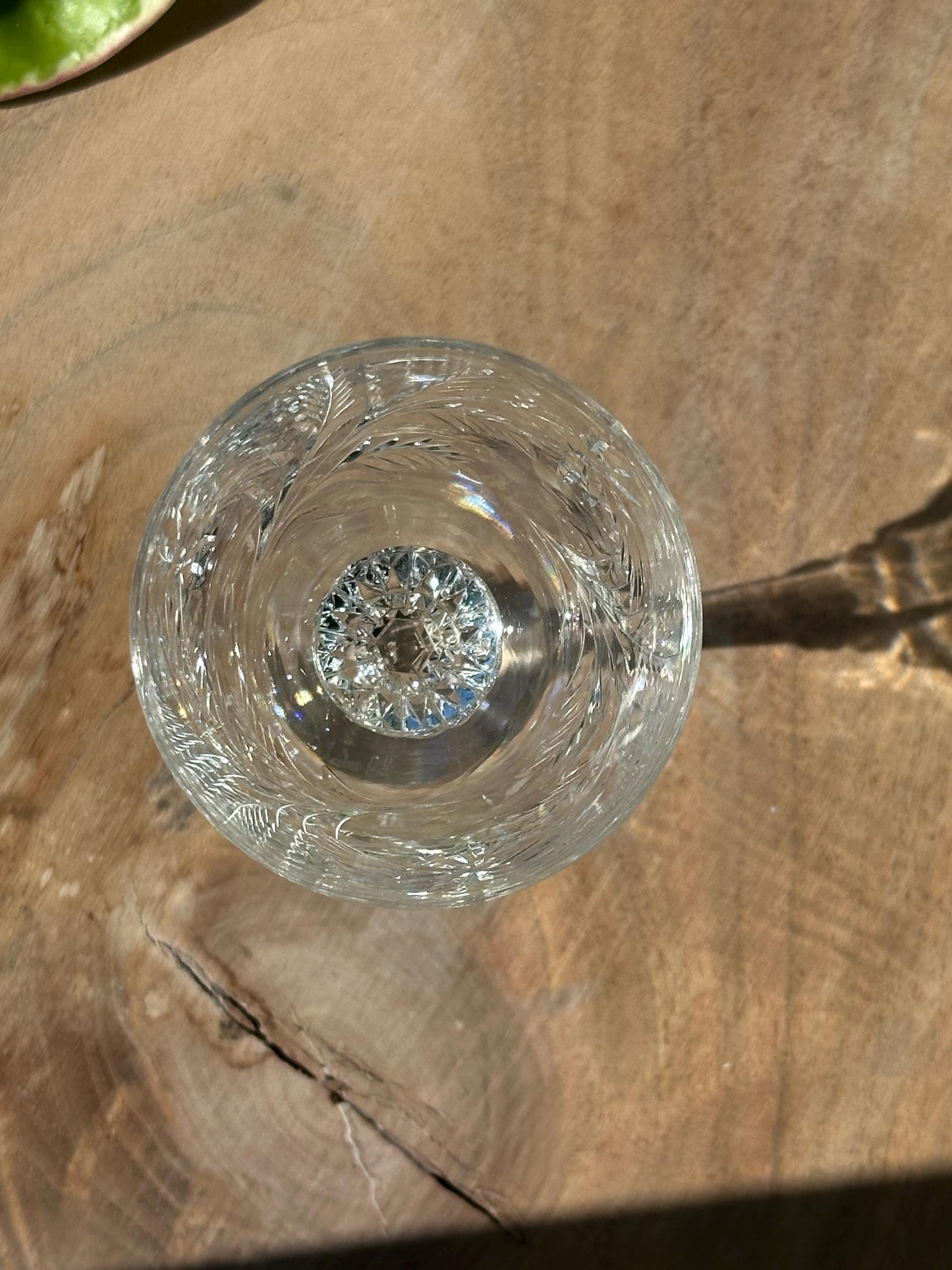Tiffin Franciscan Greenbriar Crystal Wine Glasses – Vintage Cut Glass Set of 2
