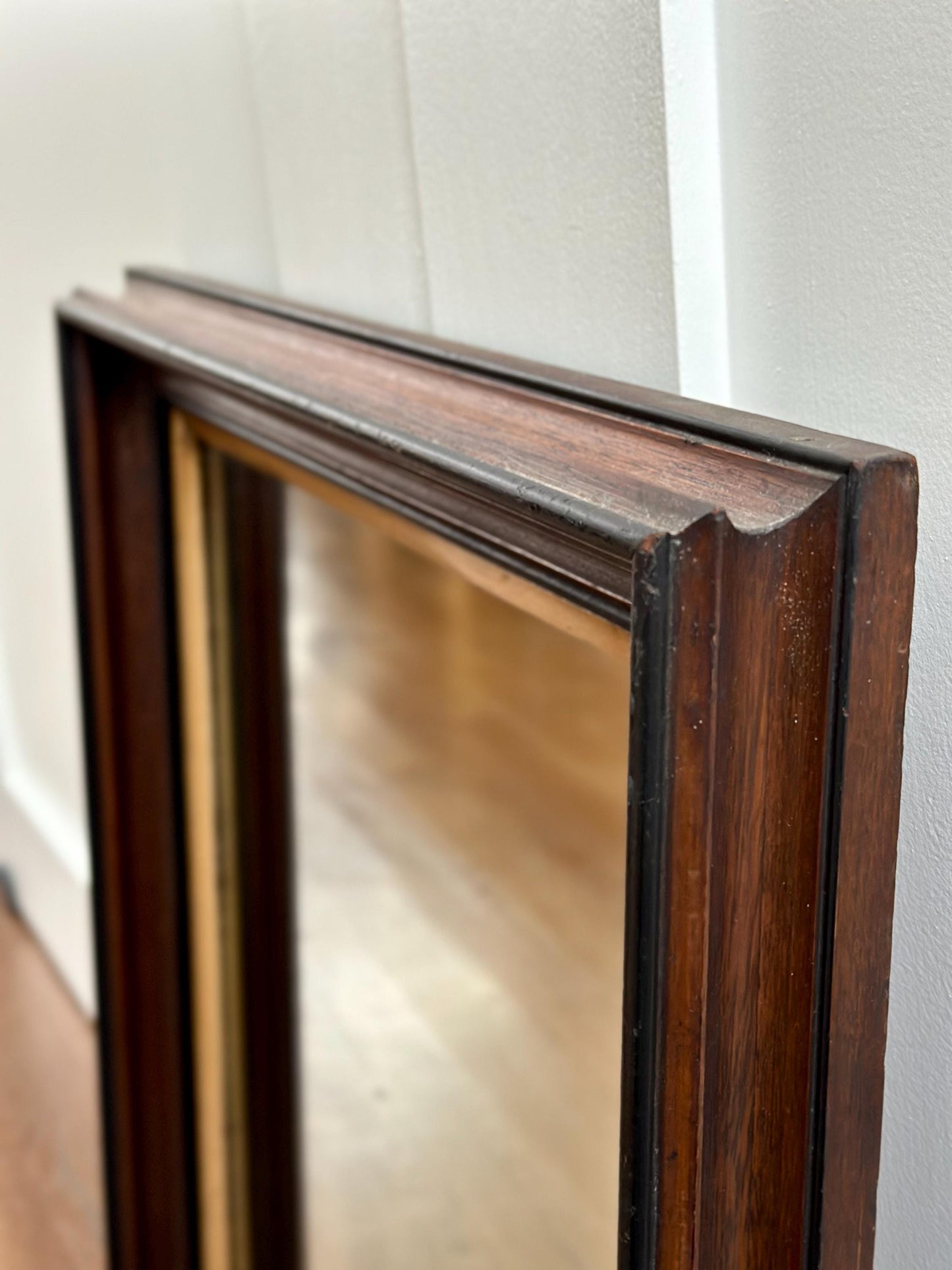 Vintage/Antique Wooden Wall Mirror With Gilt Trim