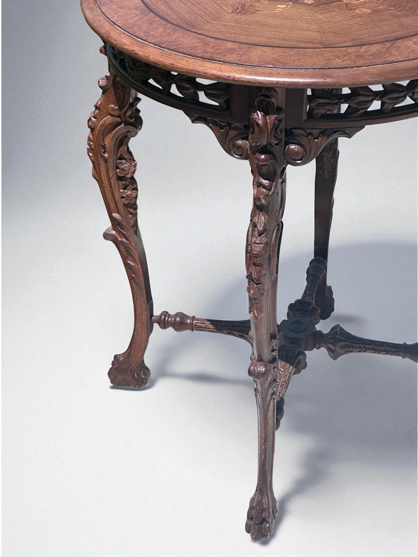 antique louis xiv style carved mahogany table – vintage antique home decor from Mid Hudson Vintage