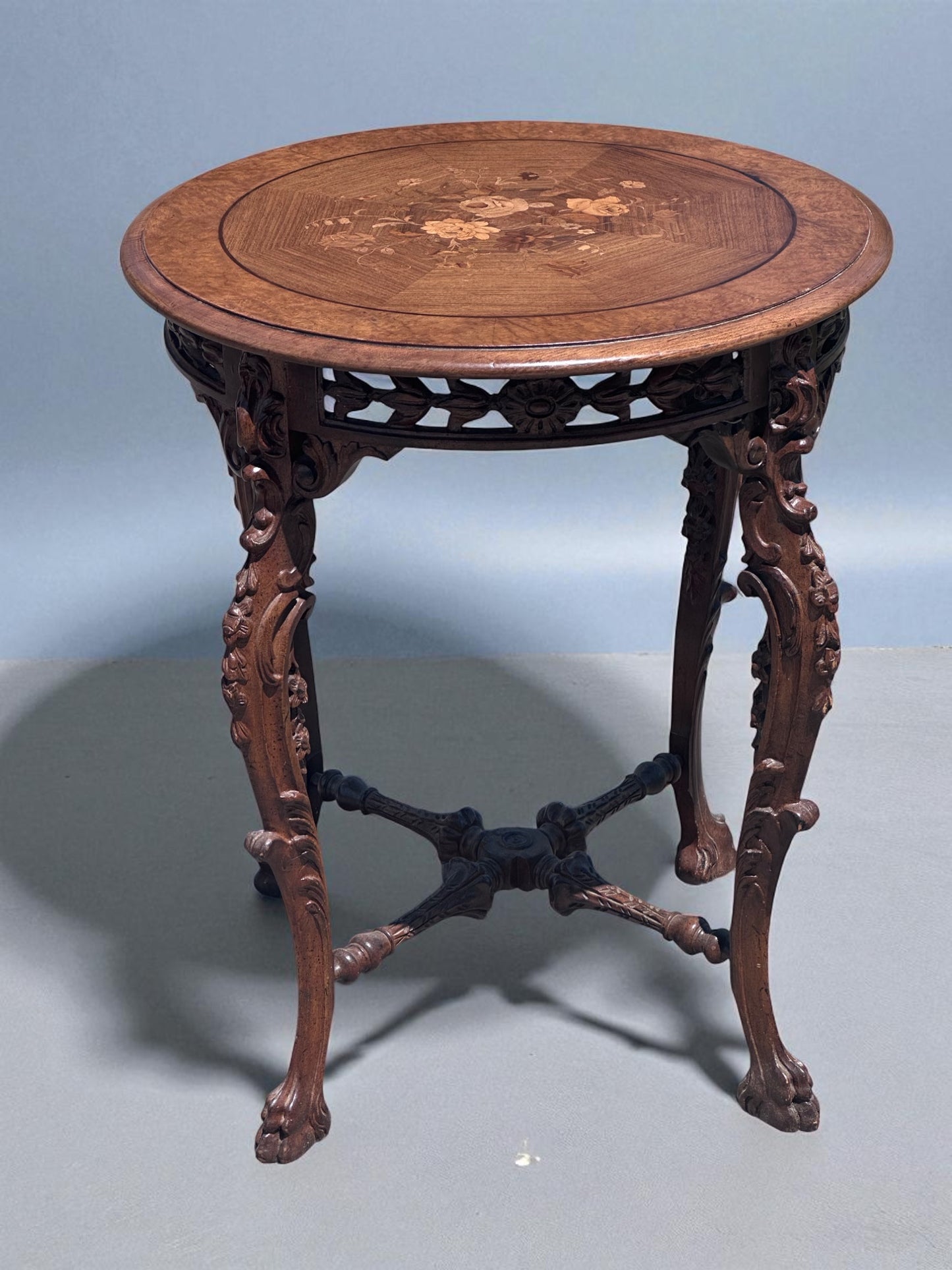 antique louis xiv style carved mahogany table – vintage antique home decor from Mid Hudson Vintage