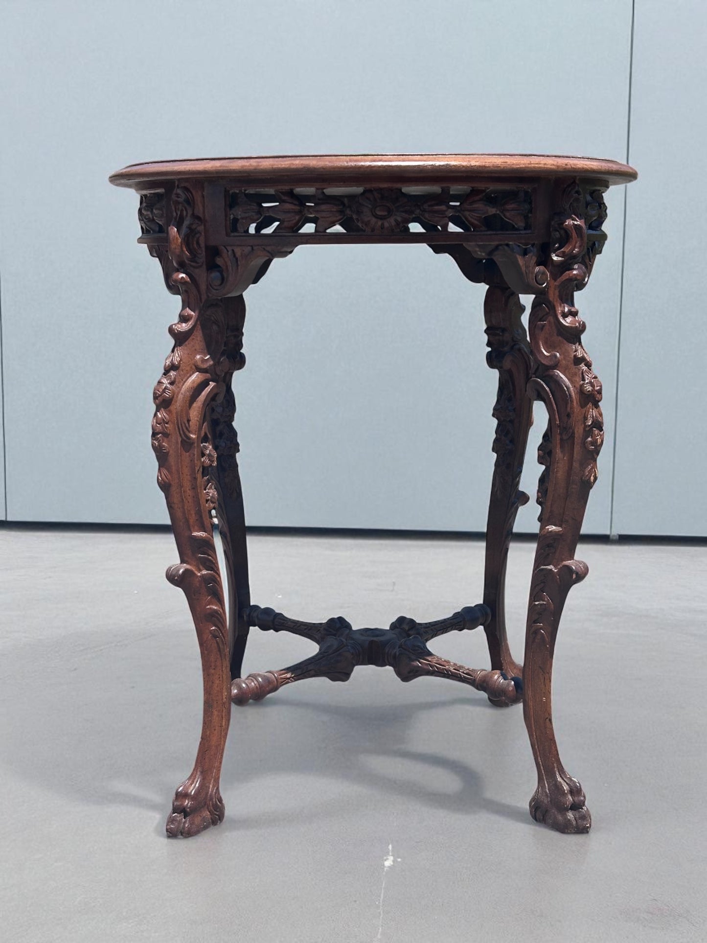 antique louis xiv style carved mahogany table – vintage antique home decor from Mid Hudson Vintage