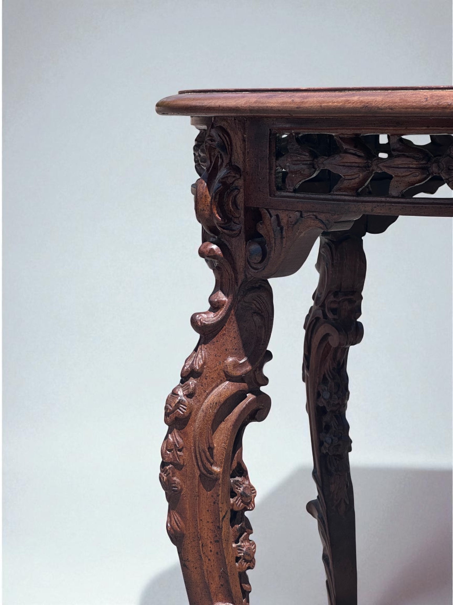 antique louis xiv style carved mahogany table – vintage antique home decor from Mid Hudson Vintage