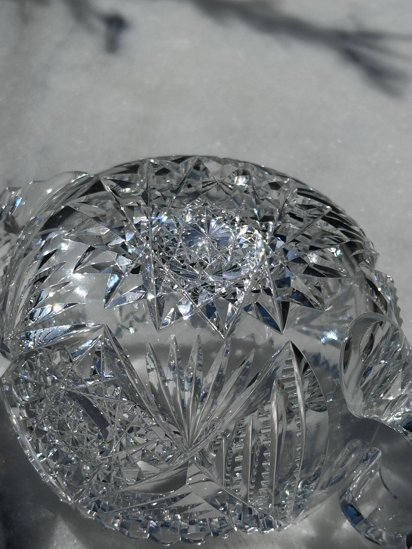 antique american brilliant period crystal creamer sugar set – vintage antique home decor from Mid Hudson Vintage