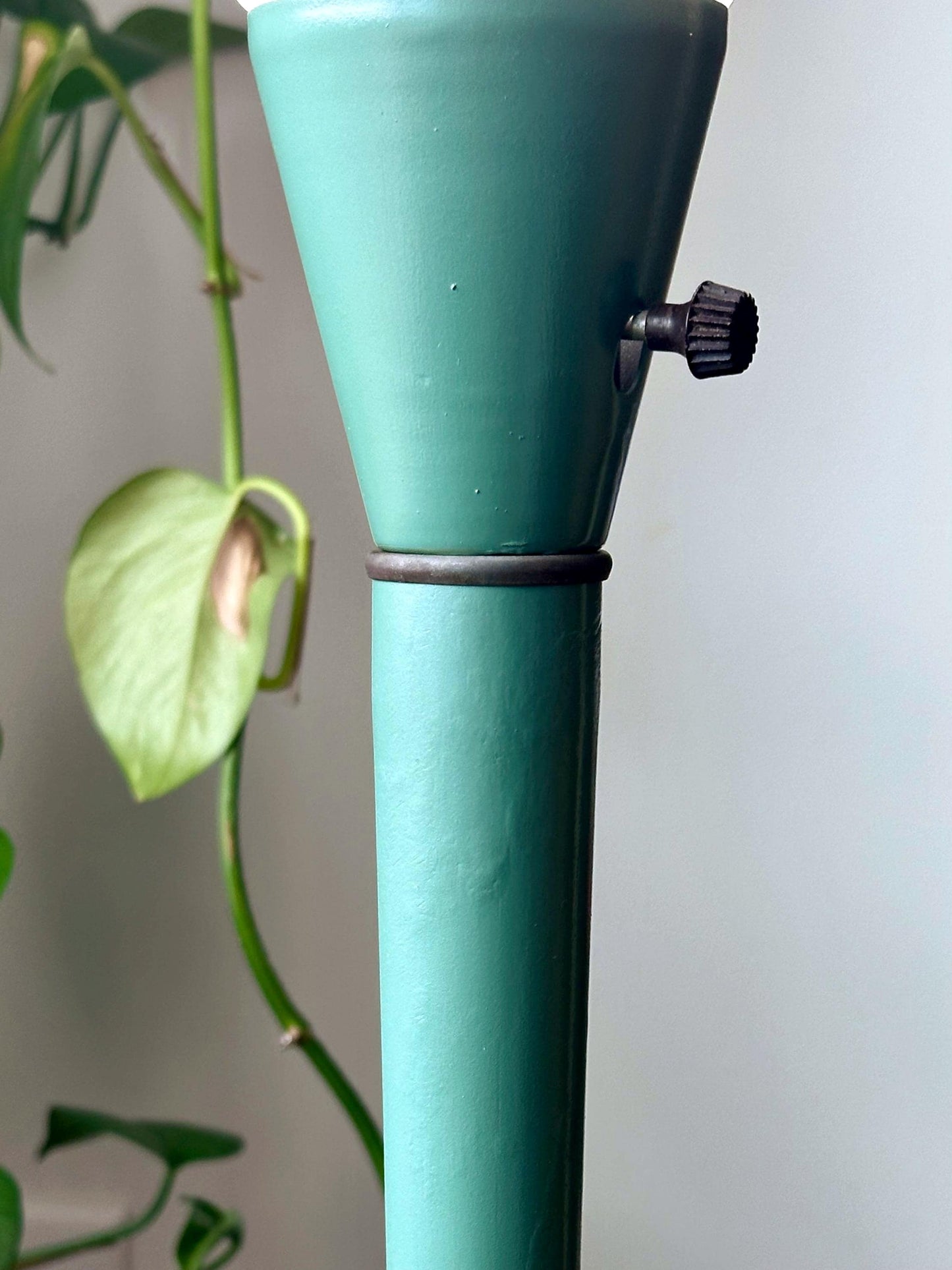 Gerald Thurston for Lightolier Table Lamp | Mid-Century Modern Mint Green Lamp with White Glass Shade | Iconic American Design