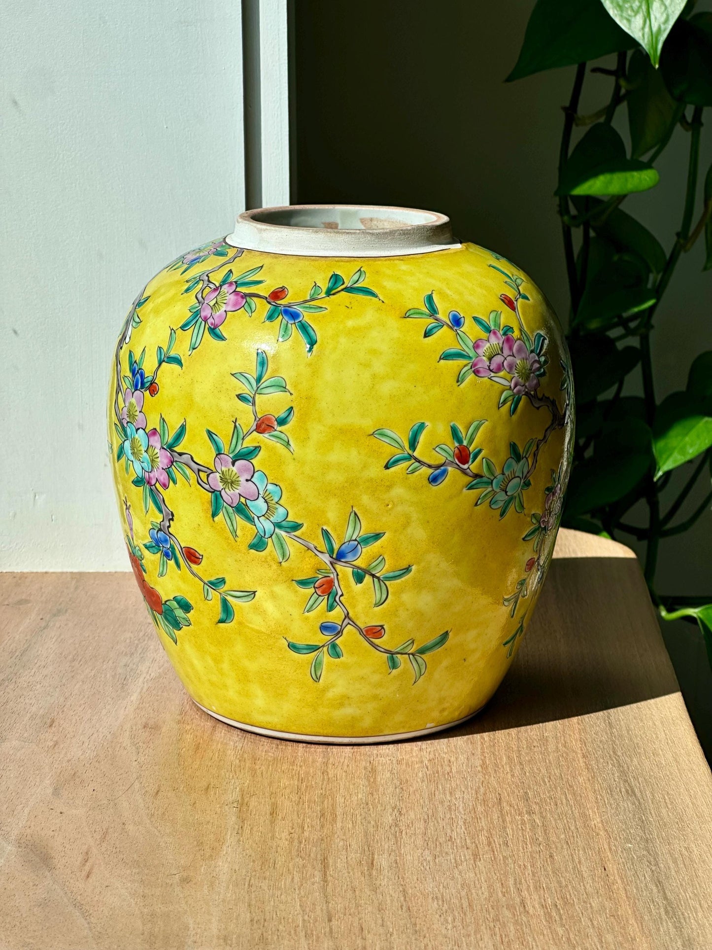 Antique Nippon Vase with Birds & Blossoms – Yellow Ground