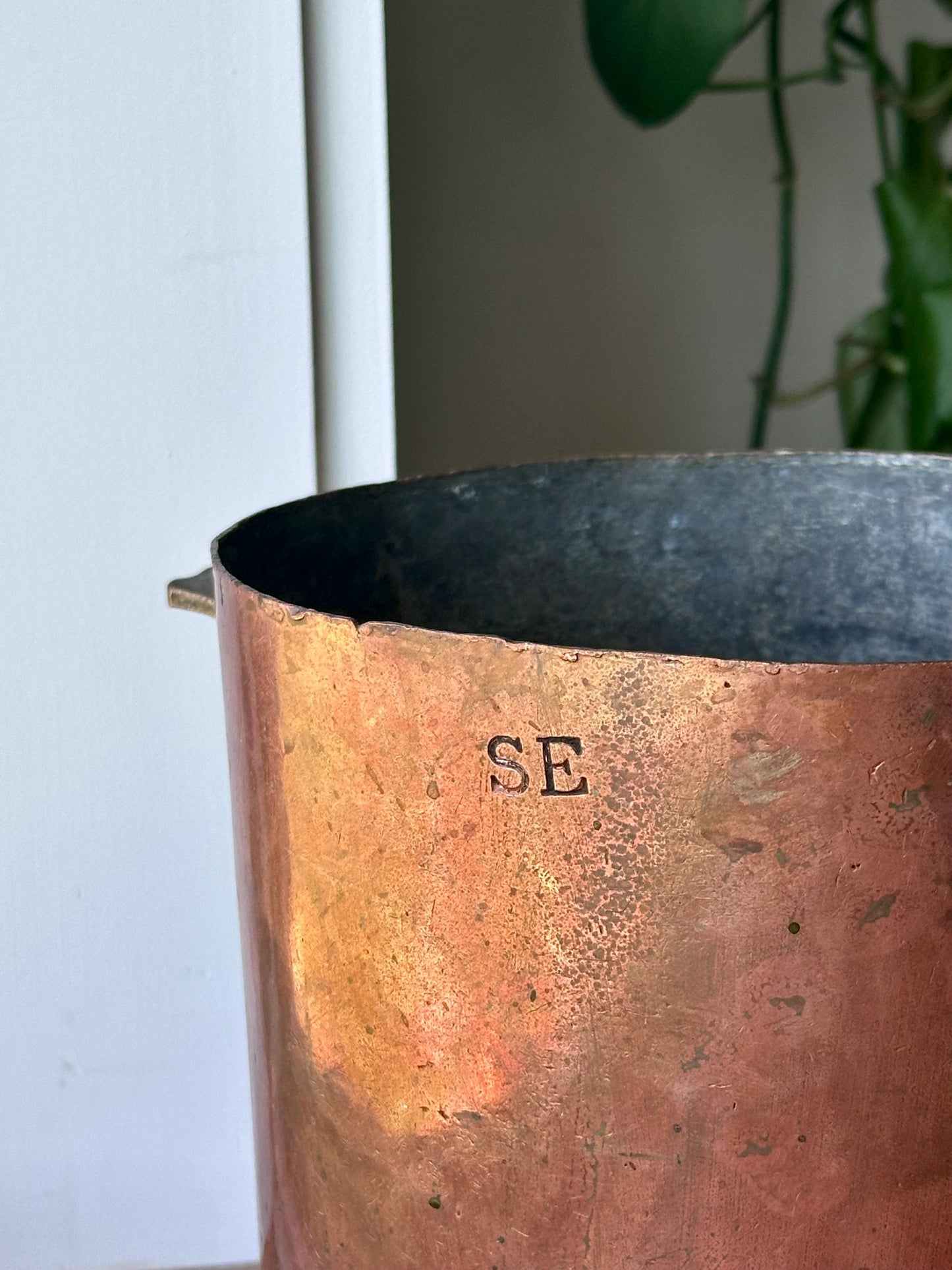 antique copper pot early 20th century industrial cauldron by mutual mfg co nyc – vintage antique home decor from Mid Hudson Vintage
