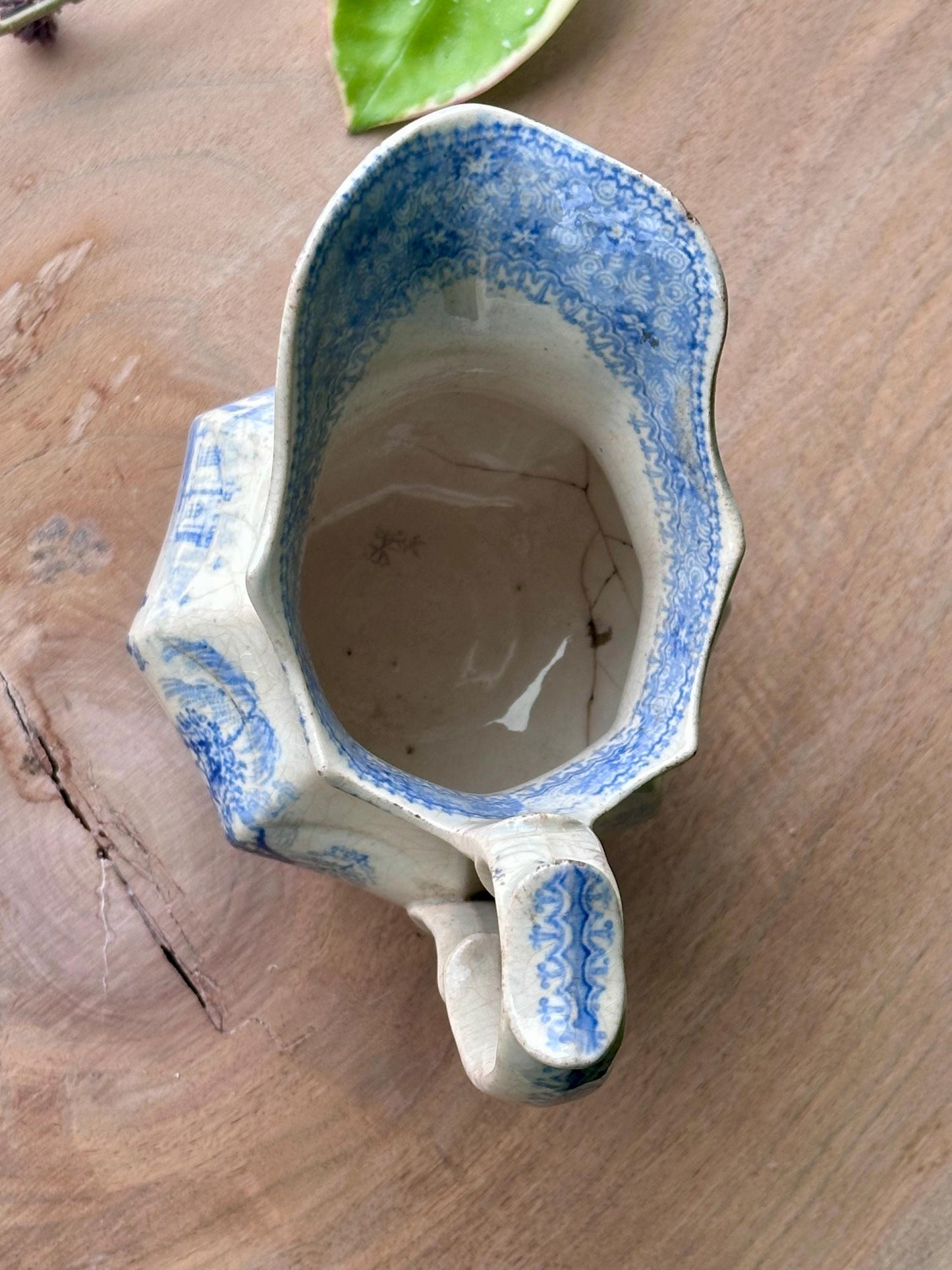 Antique Blue and White Transferware Pitcher