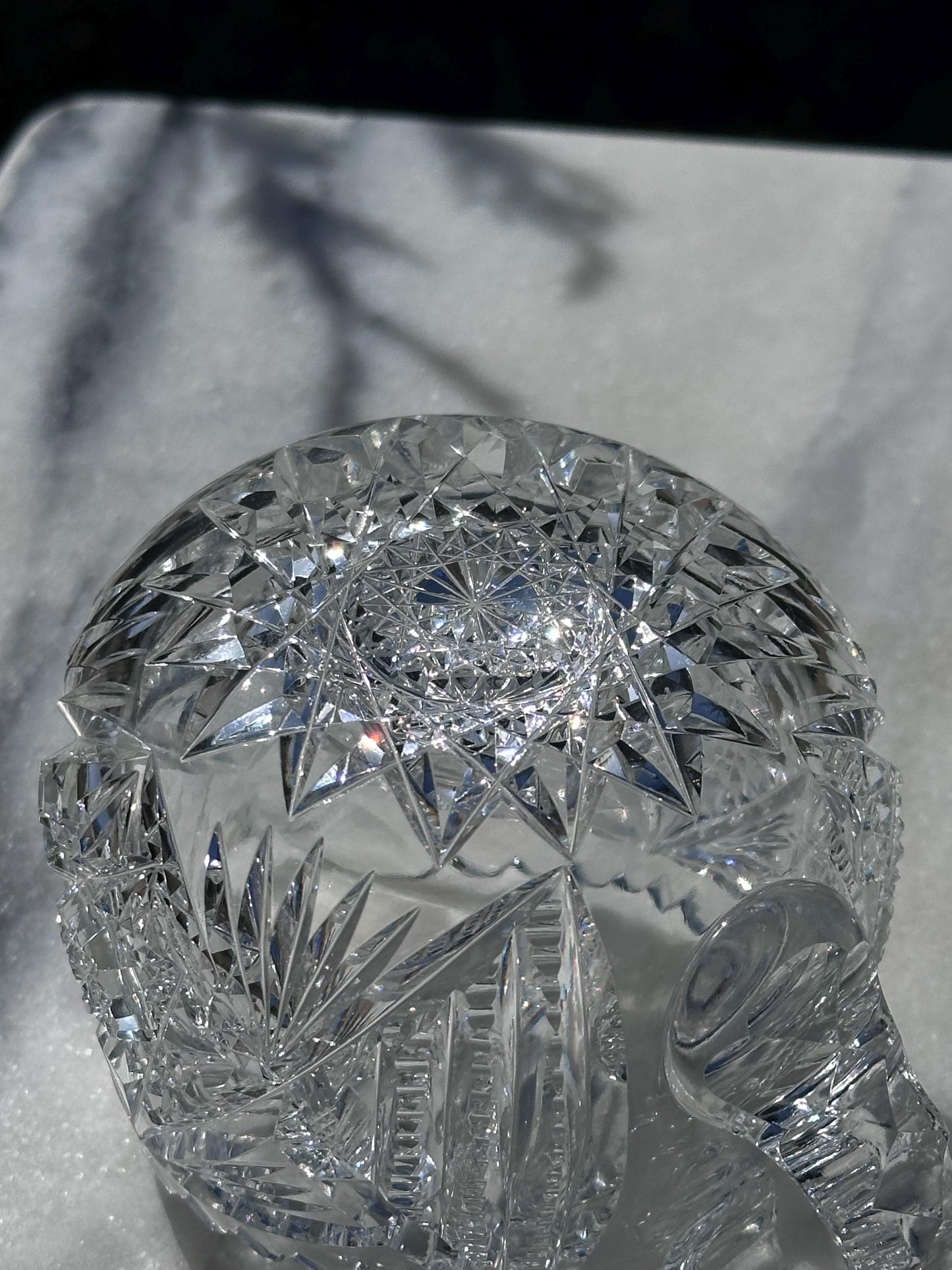 antique american brilliant period crystal creamer sugar set – vintage antique home decor from Mid Hudson Vintage