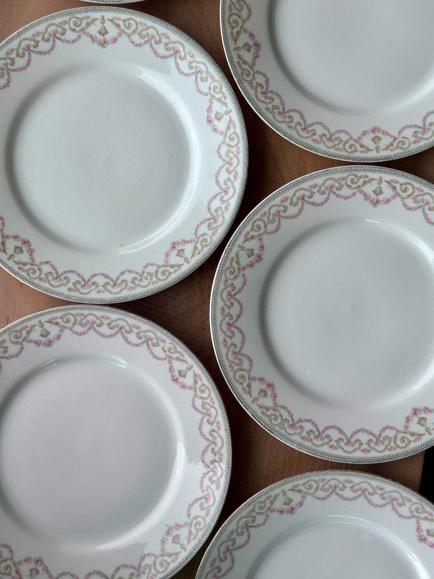 Antique Limoges Dessert Plates – Set of 6 – Hand Painted Elite Works Bawo & Dotter (c. 1896–1920)
