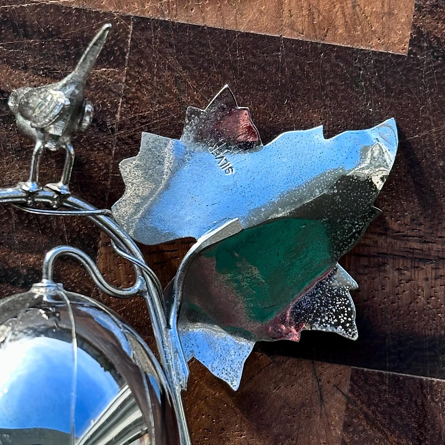 Exquisite Sterling Silver Bird, Leaf & Egg Toothpick Holder - Possibly Early Michael Aram