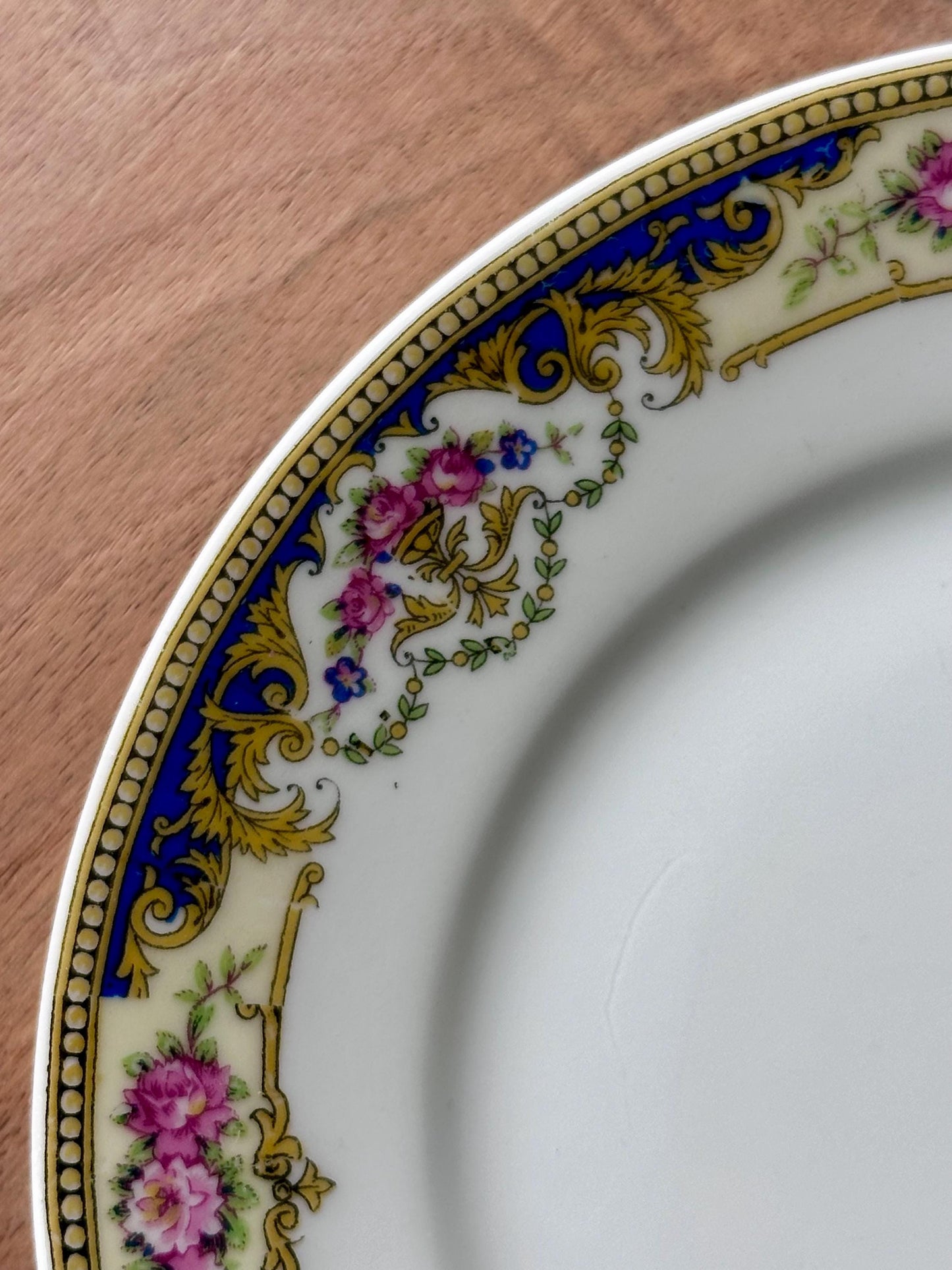 Set of 2 Antique Limoges France "Unique" Dessert/Salad Plates – Floral and Gilt Rim