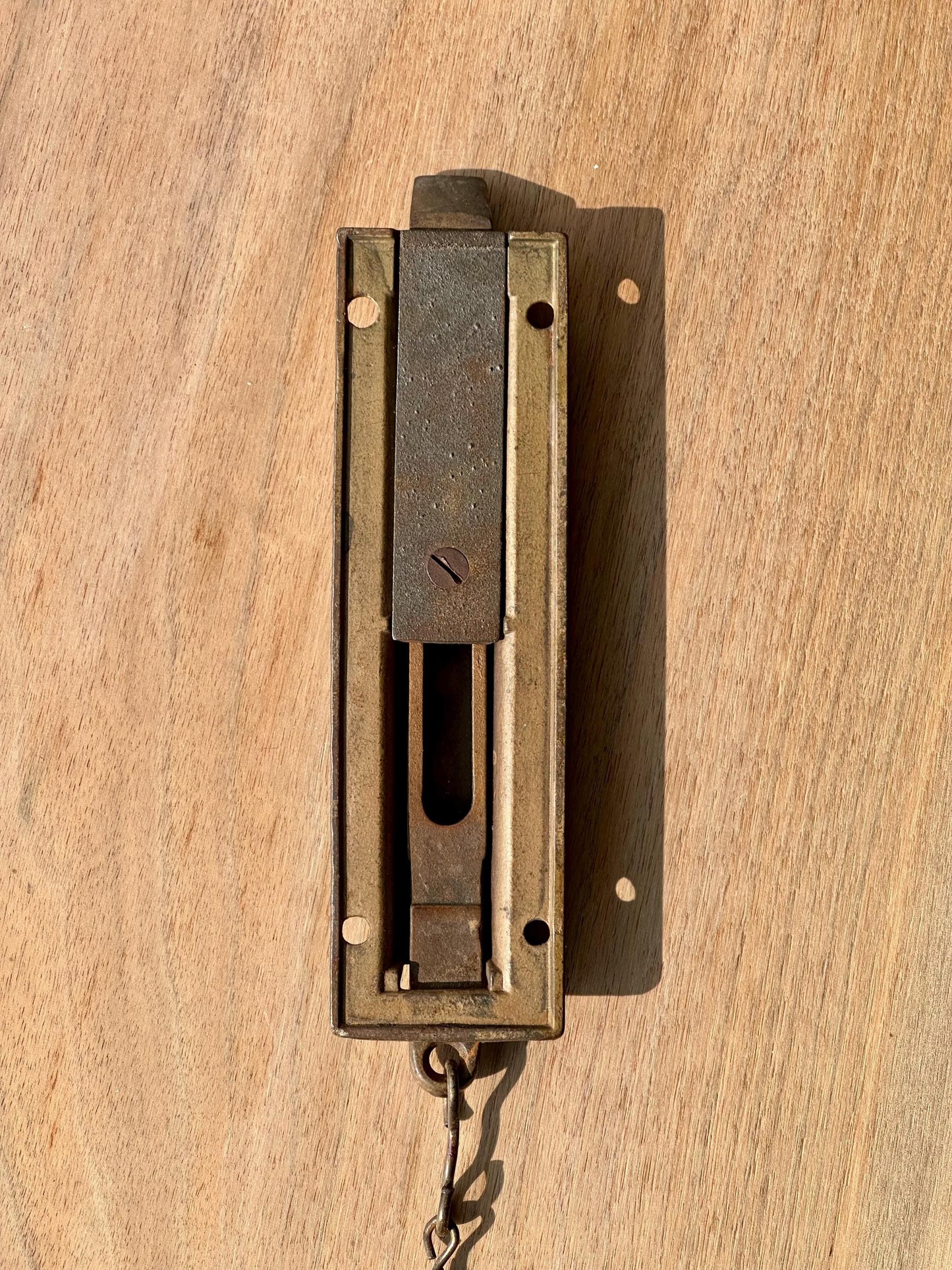 Antique Victorian Bronze Door Latch with Chain Pull – Eastlake Style