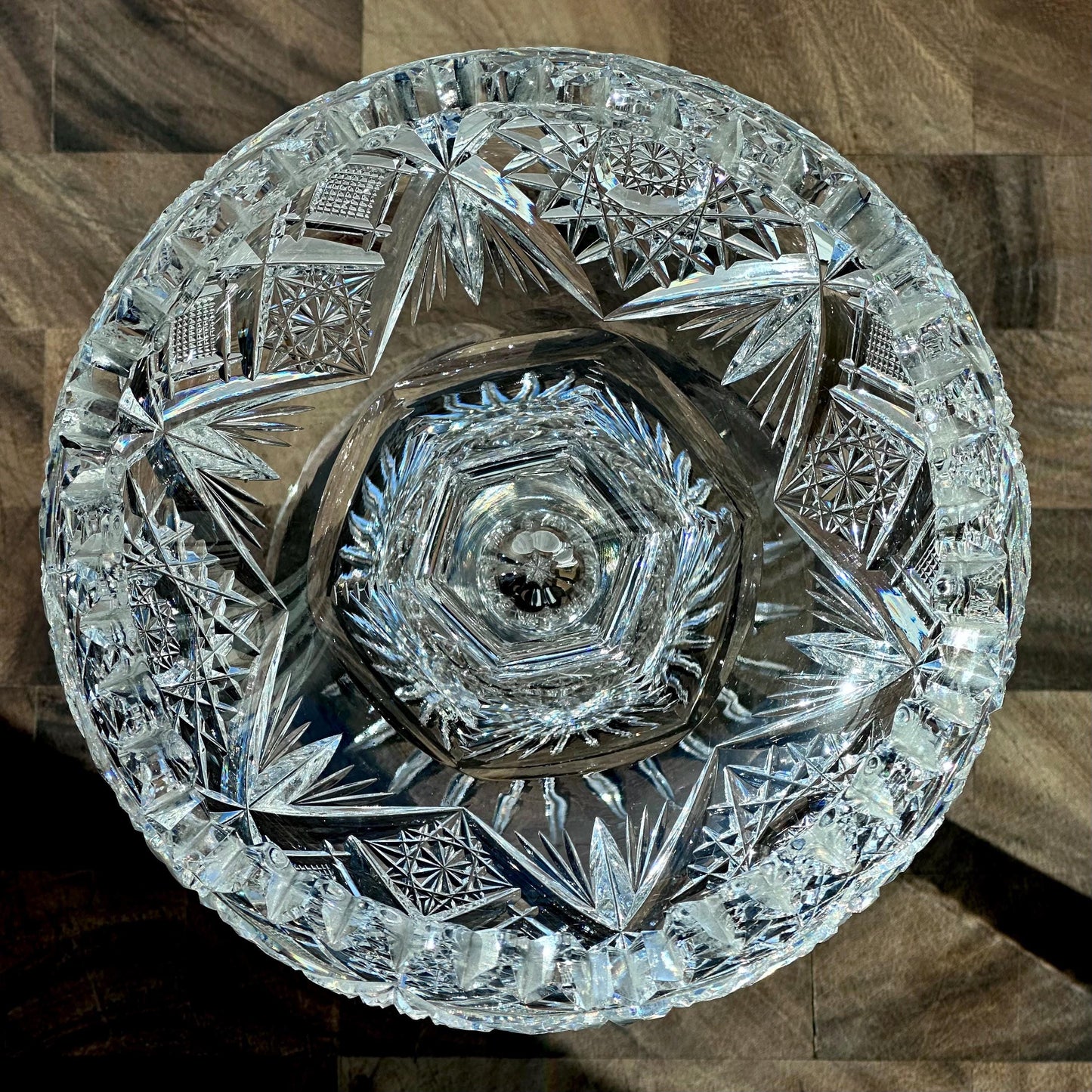 Antique American Brilliant Period Crystal Compote – Stunning Cut Glass Pedestal Dish