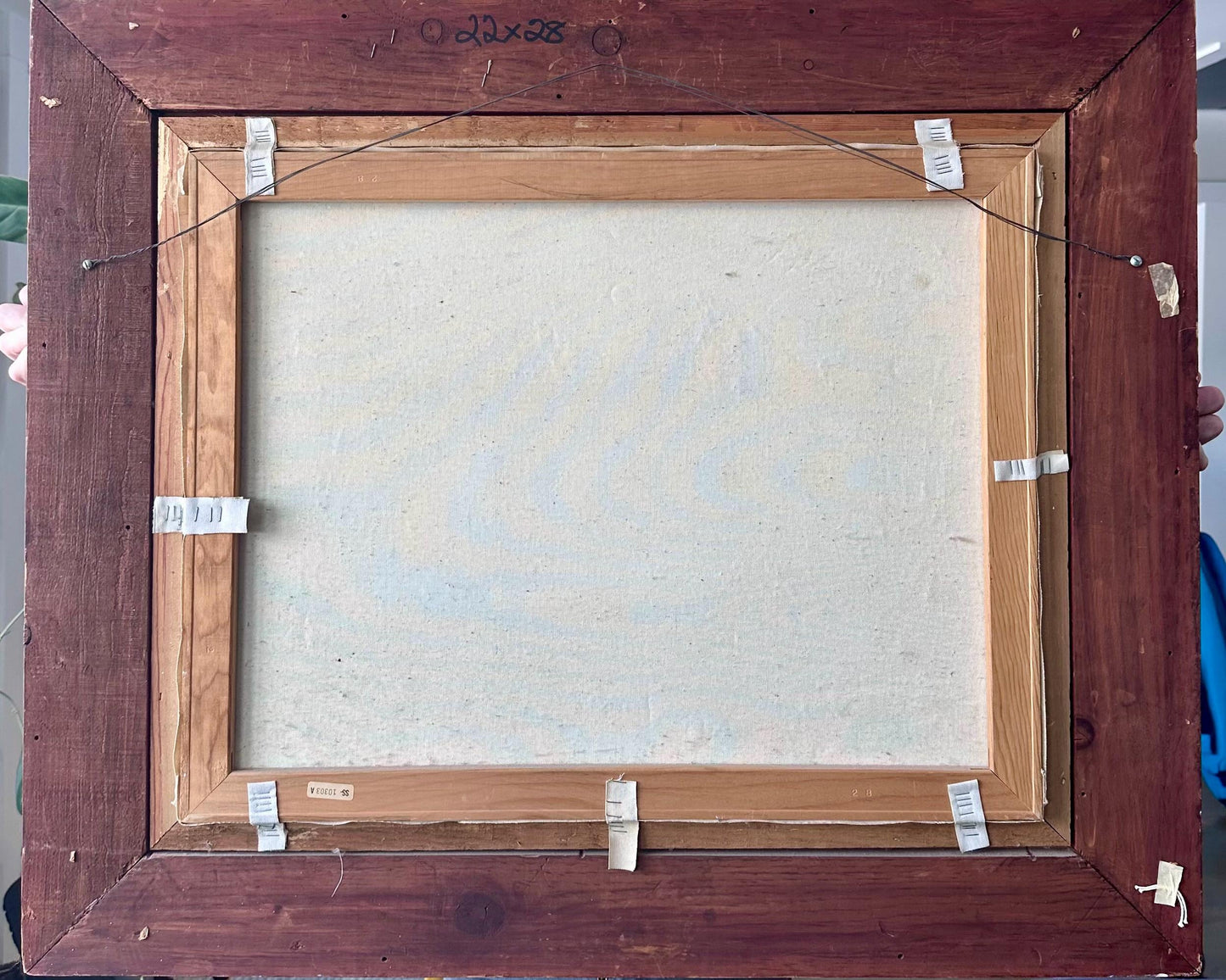 Large G. Whitman Oil Painting in Ornate Wooden Frame