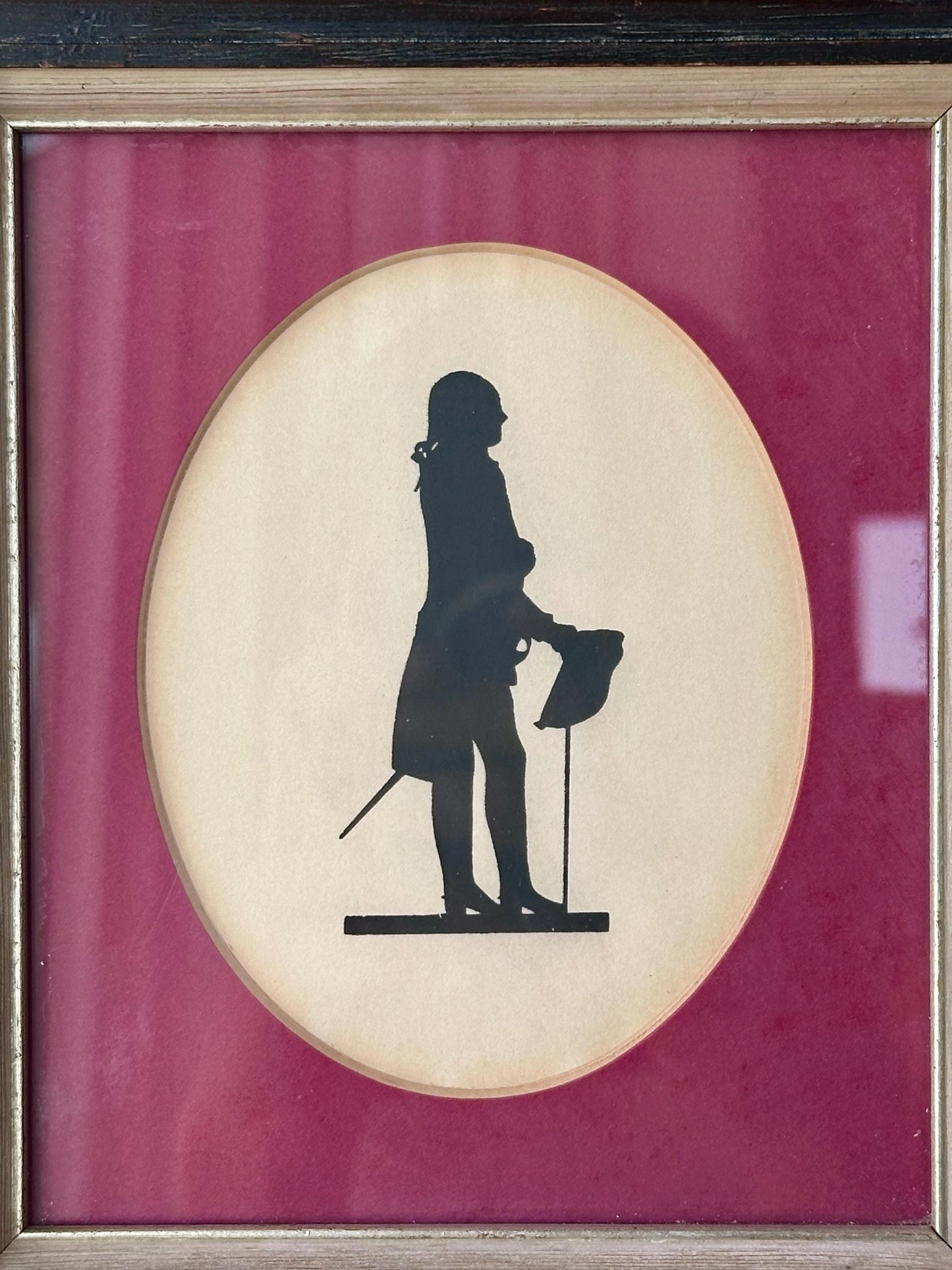 Vintage Silhouette Portrait Pair – Man and Woman in Colonial Dress | Framed Cut Paper Art by FPC NYC