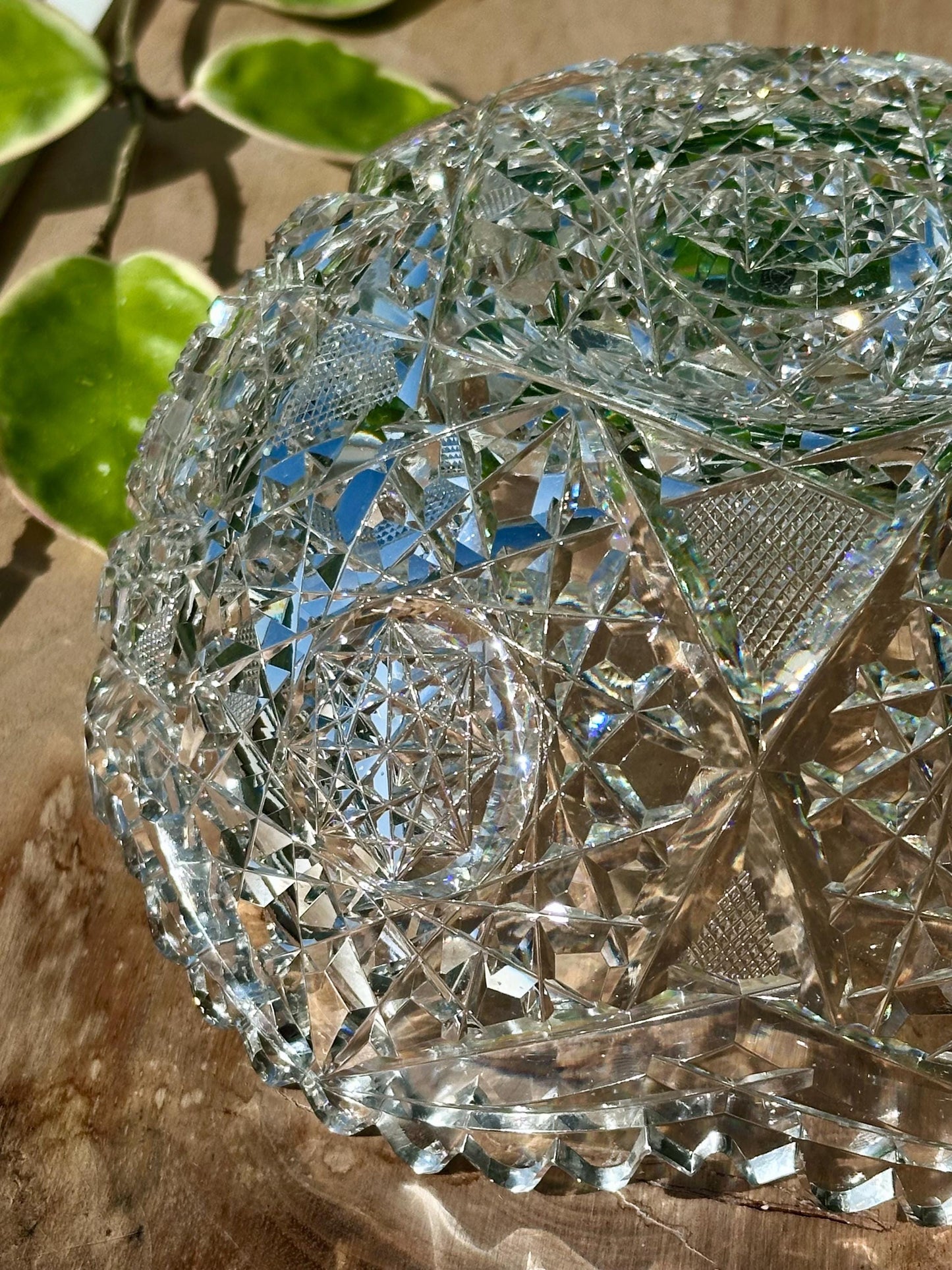 Antique American Brilliant Period Cut Glass Crystal Bowl