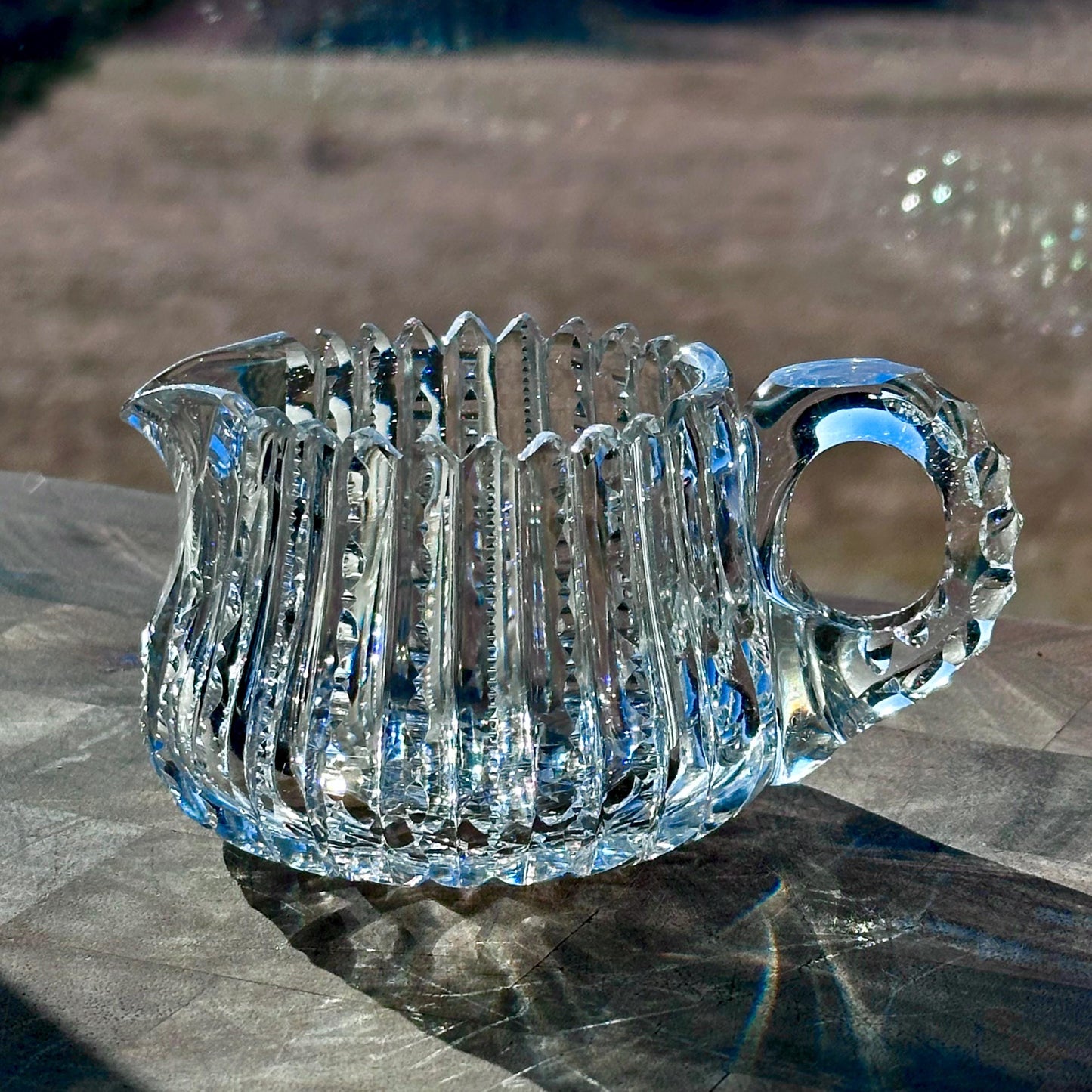 antique crystal groove slash american brilliant bowl creamer set 1897 1912 – vintage antique home decor from Mid Hudson Vintage