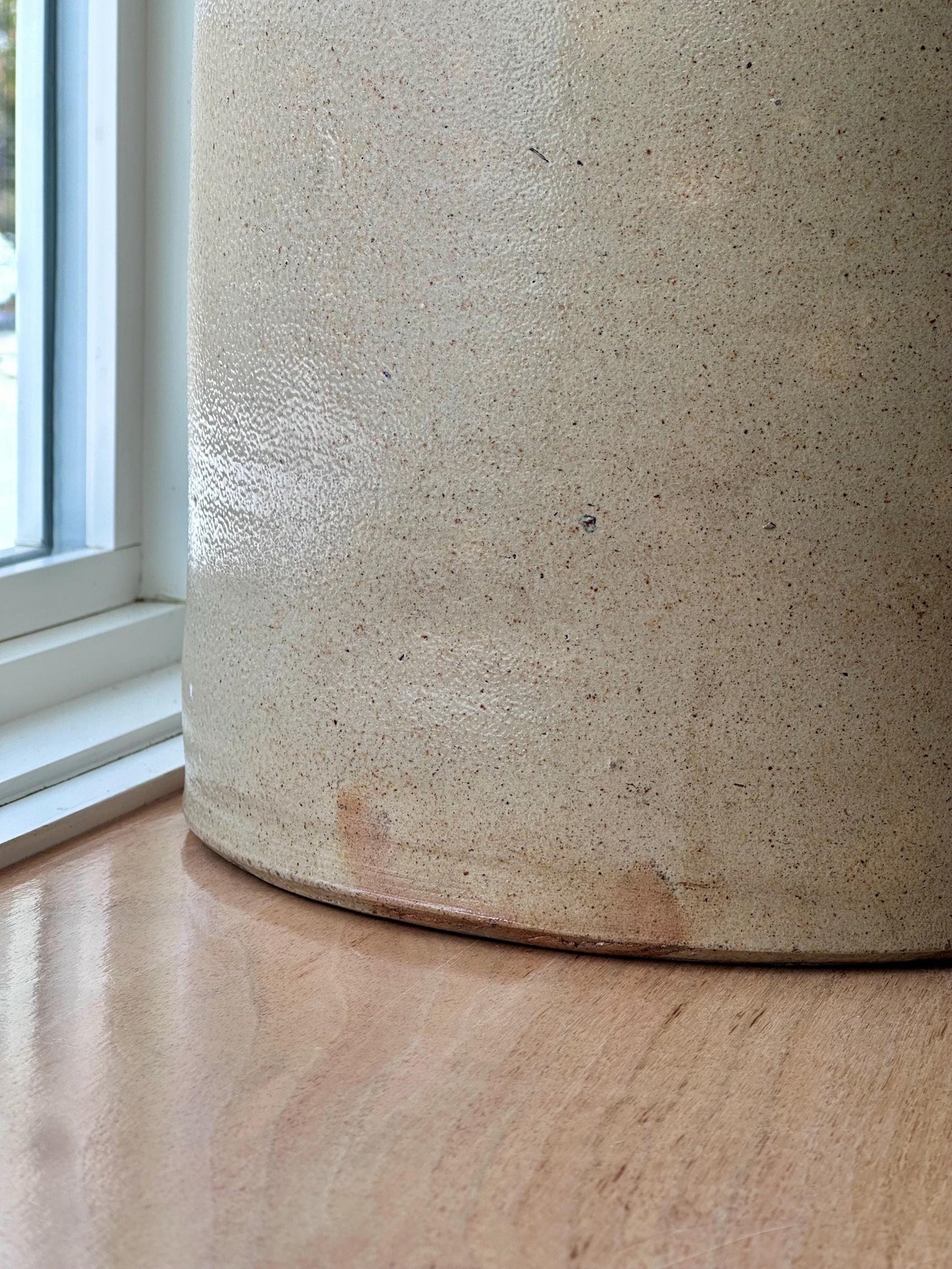 Antique Tall Stoneware Crock Jar | Primitive Salt Glaze Pottery | Rustic Farmhouse Decor | Country Home Accent