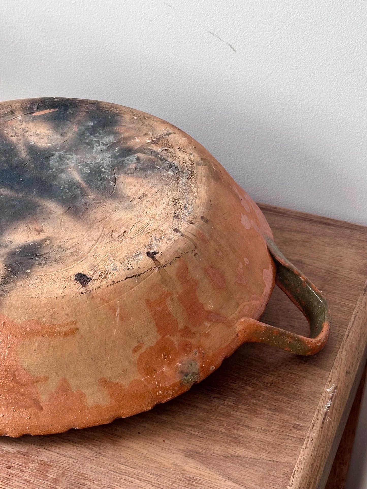 Large Antique Mudware Serving Dish with Handles - Early 19th Century