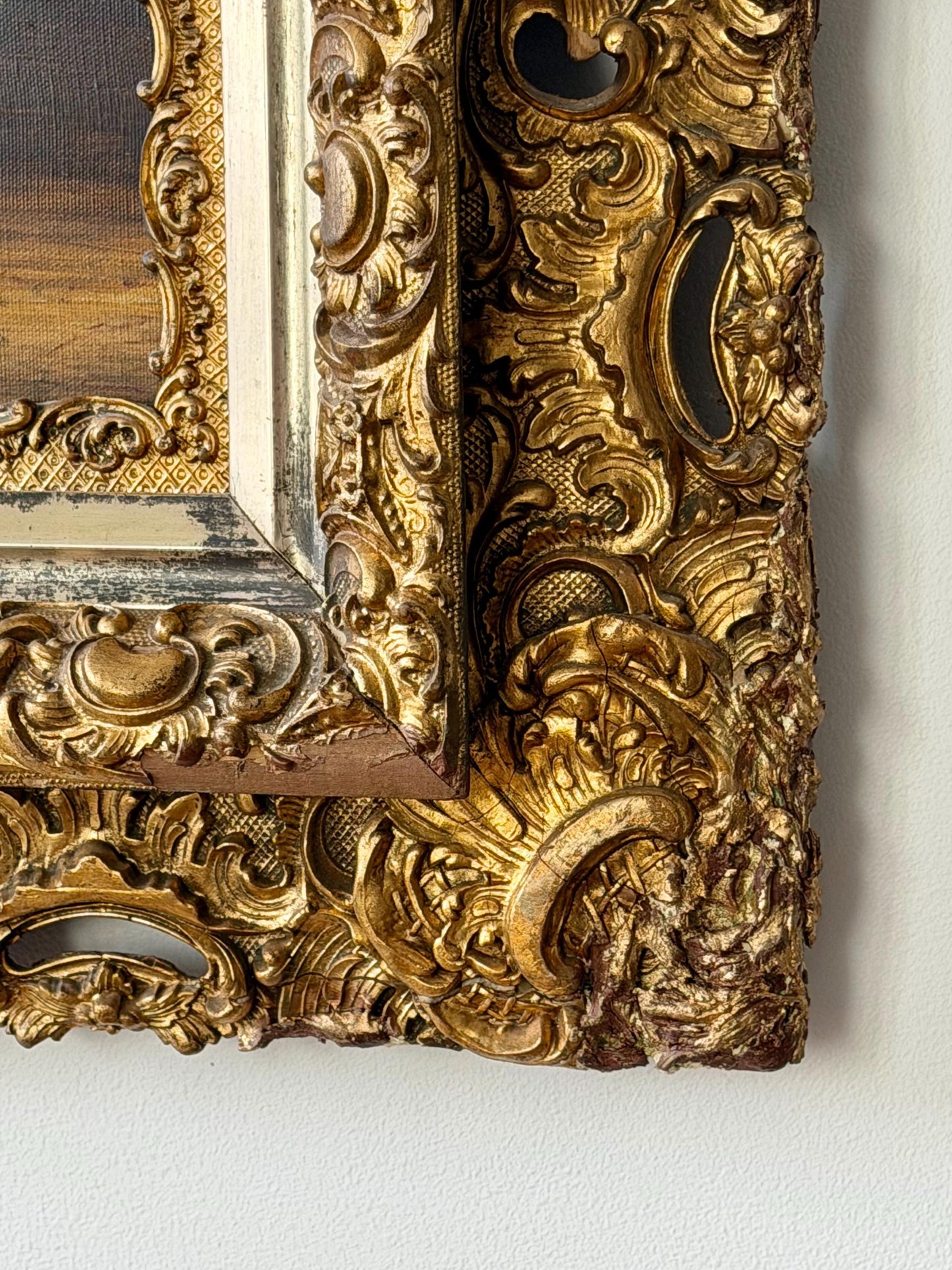 Vintage Floral Oil Painting in Ornate Antique Gilt Frame | Lilac Still Life | Statement Wall Art