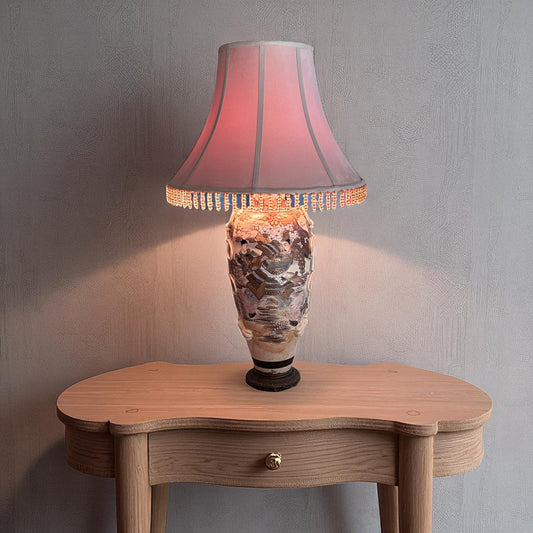 Antique Japanese Satsuma-Style Samurai Vase Lamp – Hand-Painted, Moriage Detailing