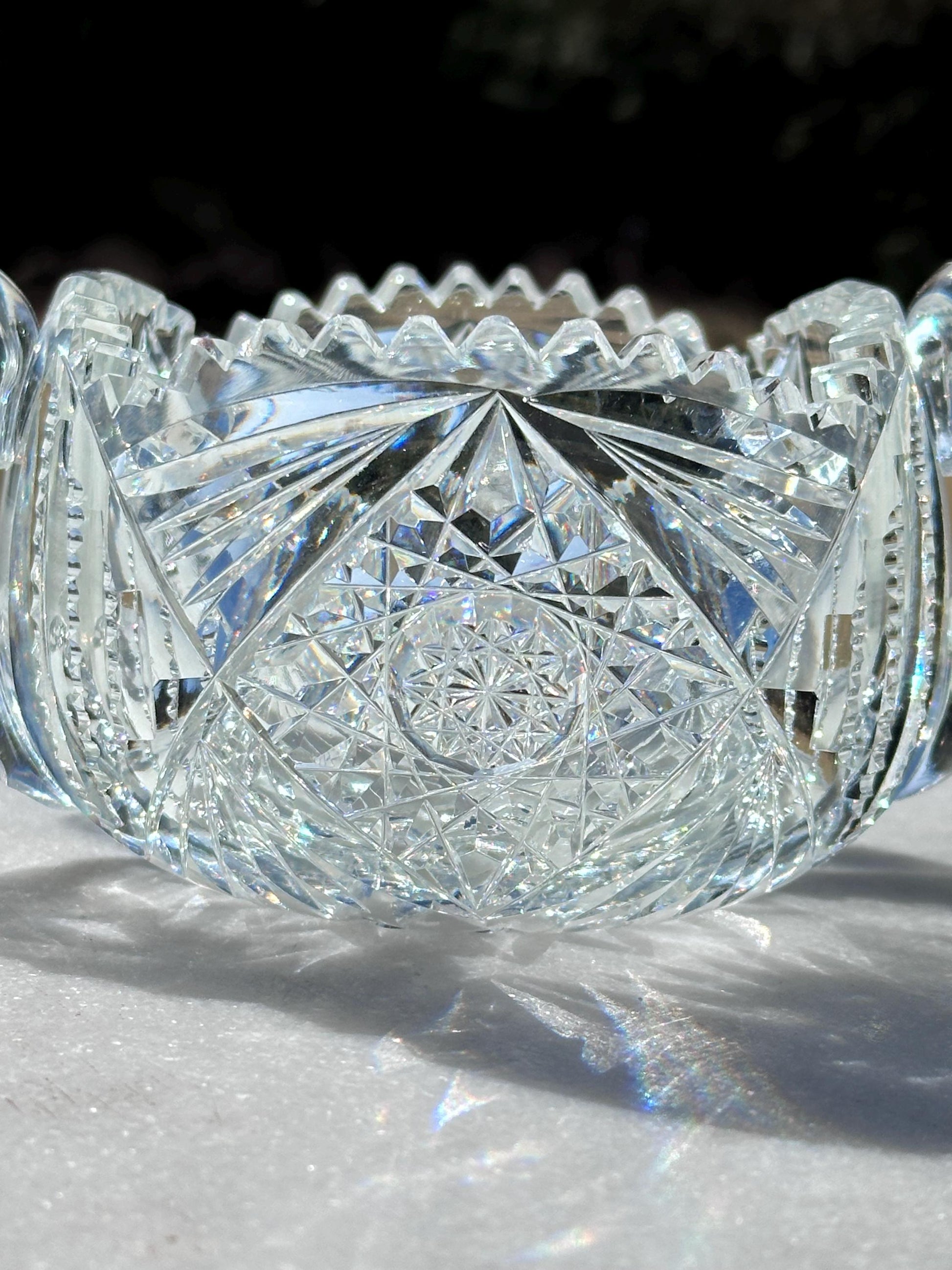 antique american brilliant period crystal creamer sugar set – vintage antique home decor from Mid Hudson Vintage